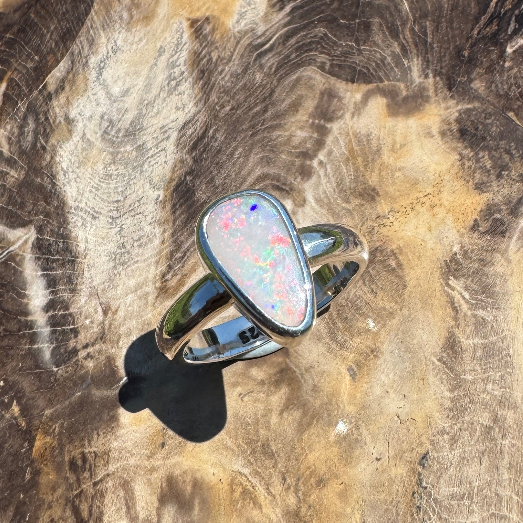 Barossa Flame ~ 2ct Lightning Ridge Solid Opal 925 Silver Ring