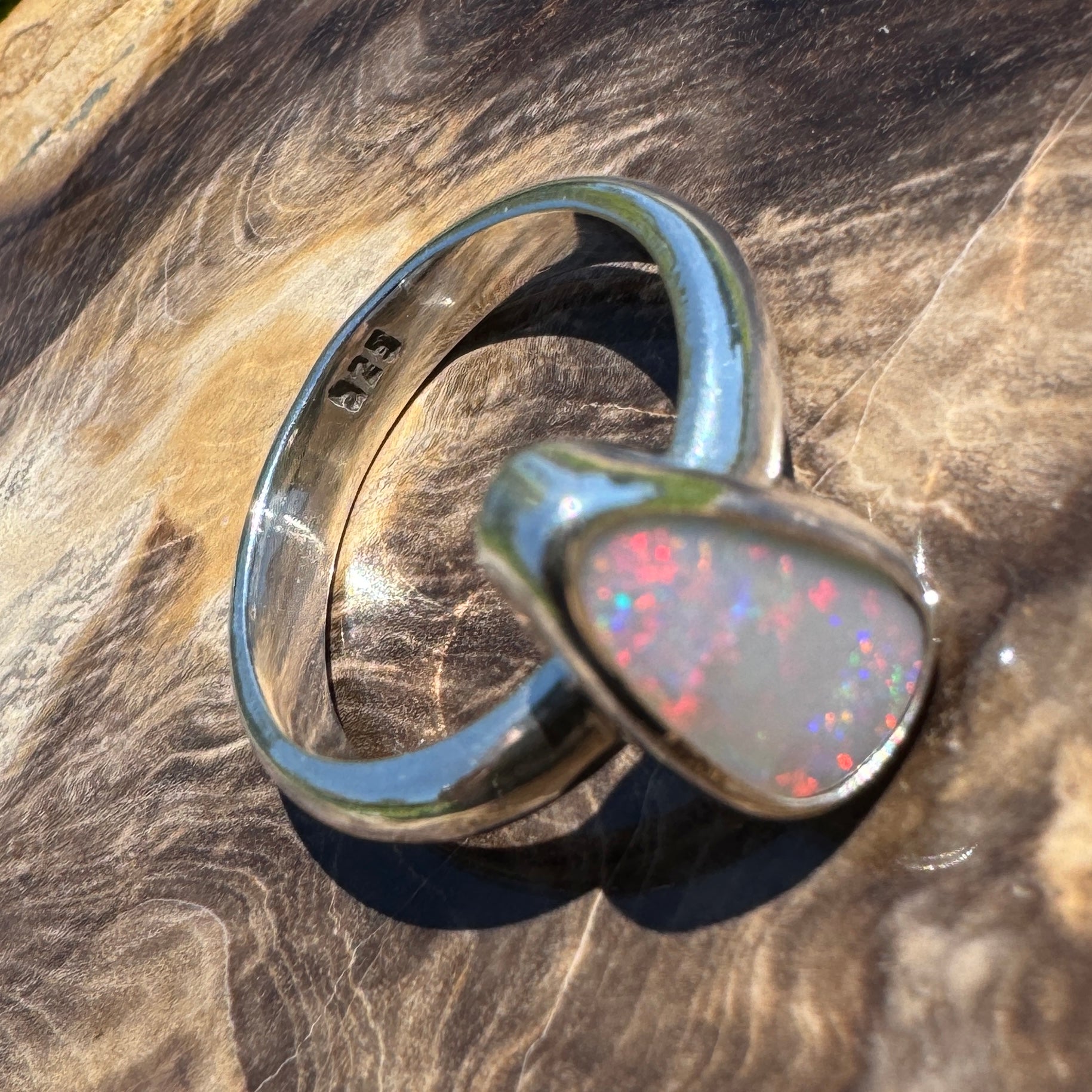 Barossa Flame ~ 2ct Lightning Ridge Solid Opal 925 Silver Ring