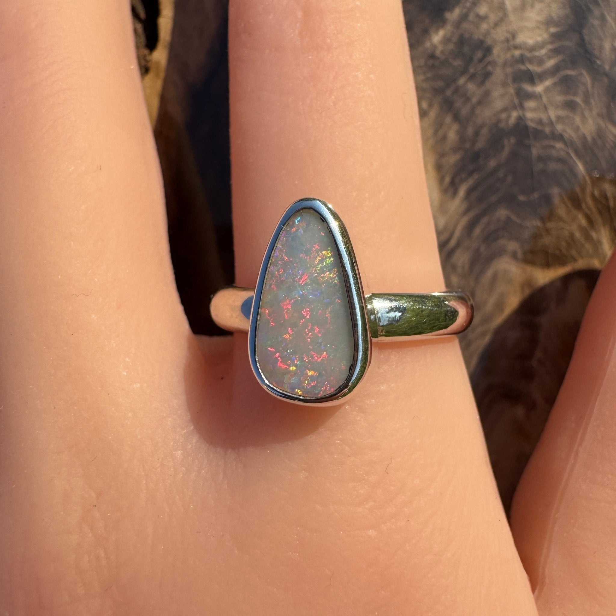 Barossa Flame ~ 2ct Lightning Ridge Solid Opal 925 Silver Ring
