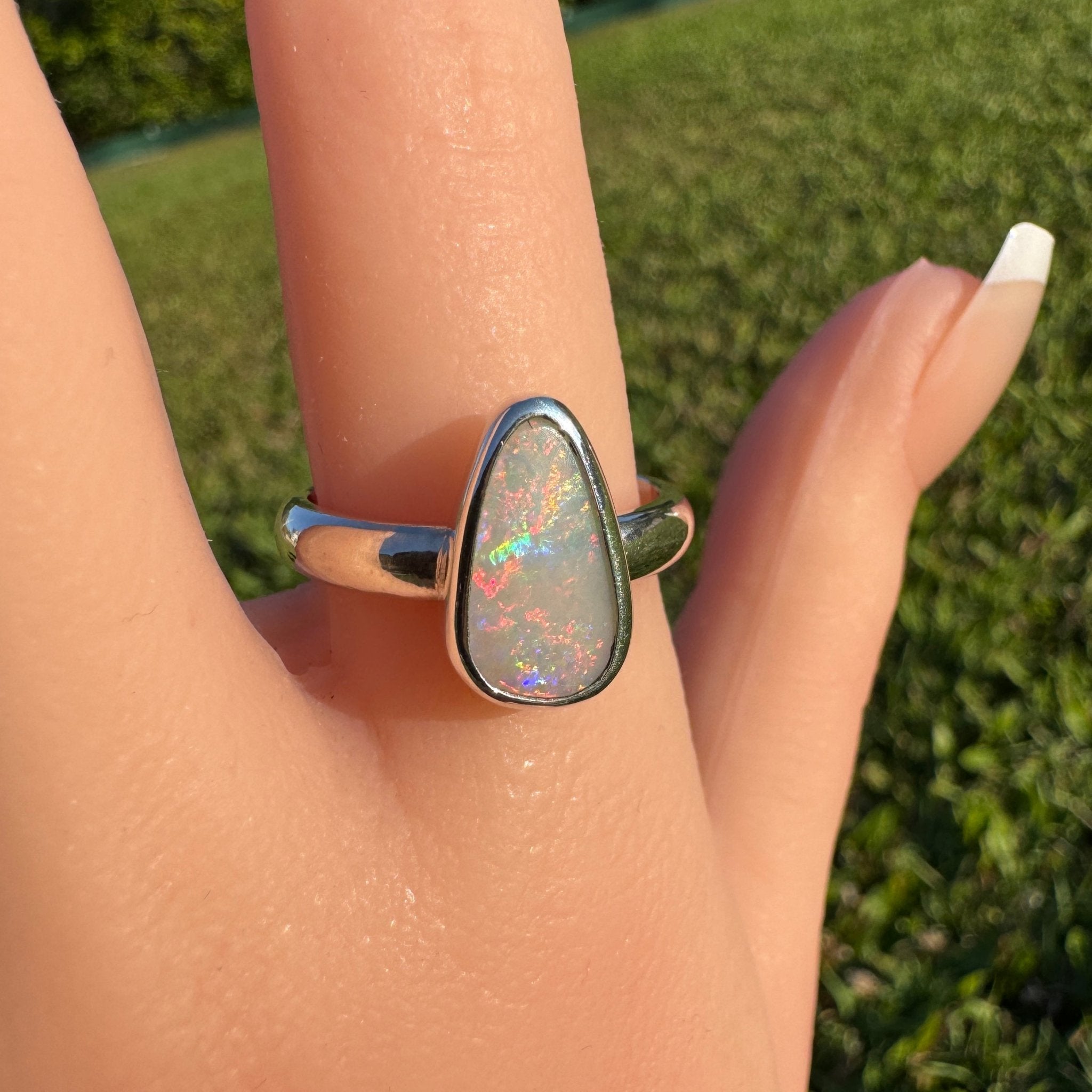 Barossa Flame ~ 2ct Lightning Ridge Solid Opal 925 Silver Ring