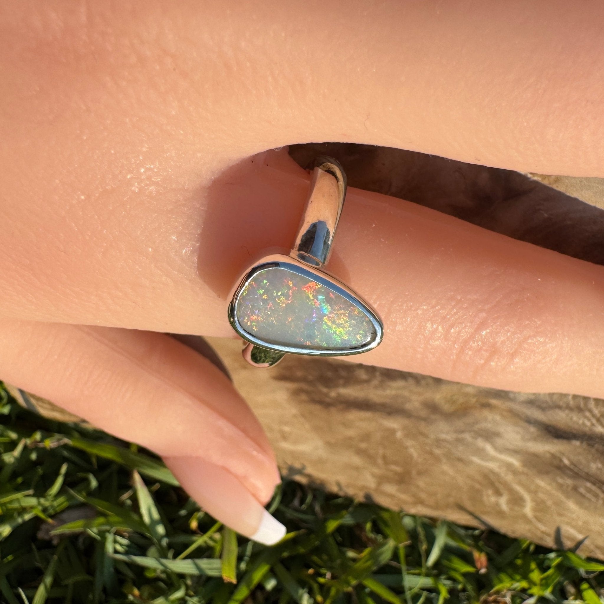 Barossa Flame ~ 2ct Lightning Ridge Solid Opal 925 Silver Ring