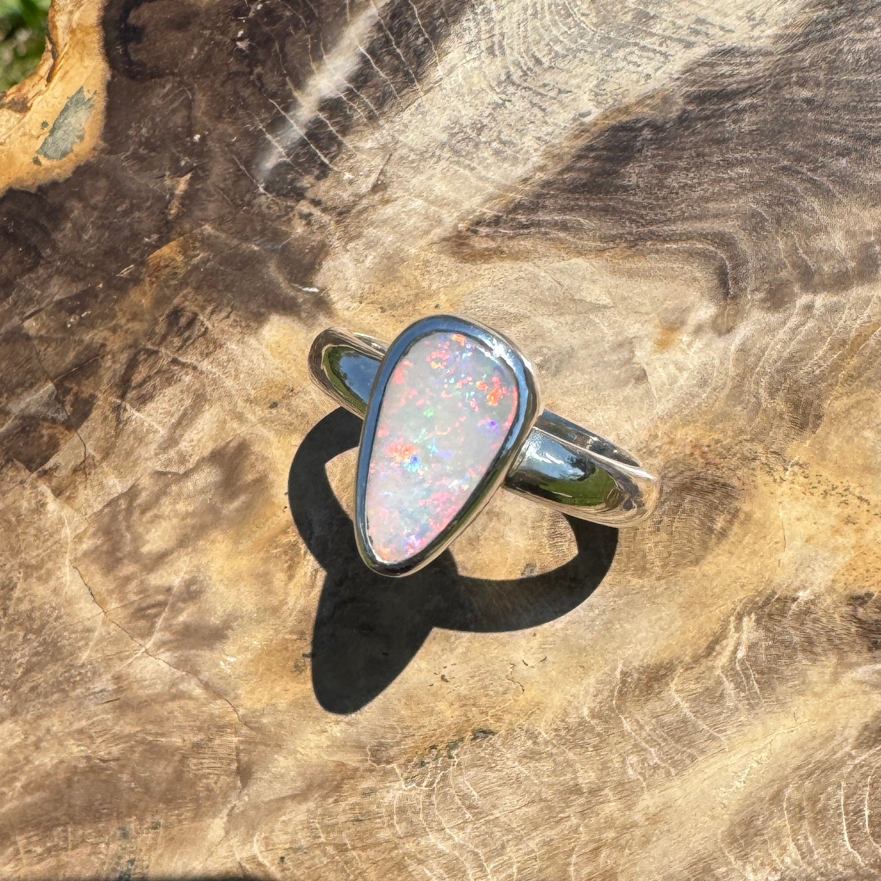 Barossa Flame ~ 2ct Lightning Ridge Solid Opal 925 Silver Ring
