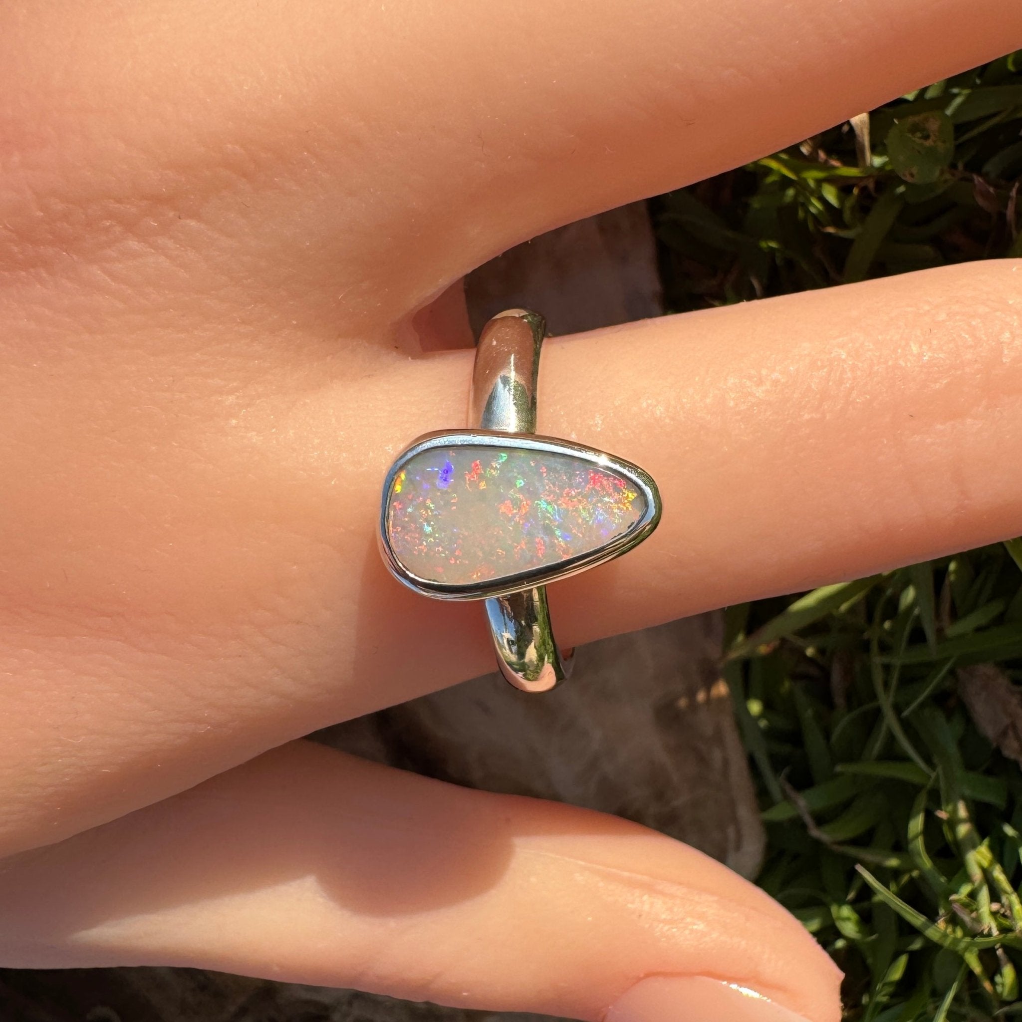 Barossa Flame ~ 2ct Lightning Ridge Solid Opal 925 Silver Ring