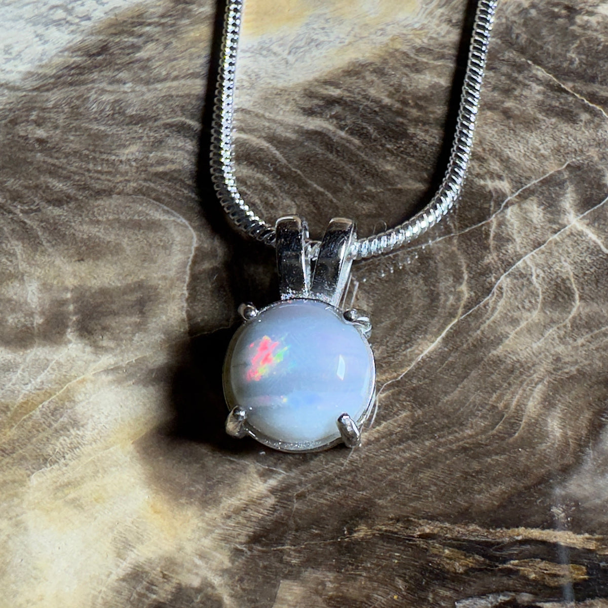 Barossa Mist ~ 1ct Lightning Ridge Opal 925 Silver Pendant