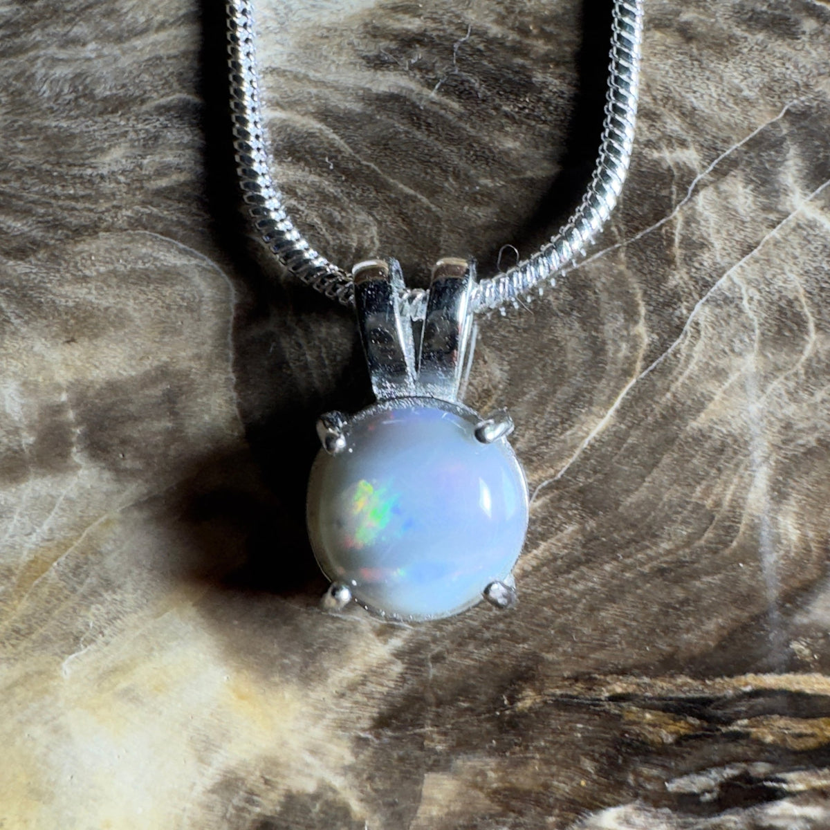 Barossa Mist ~ 1ct Lightning Ridge Opal 925 Silver Pendant