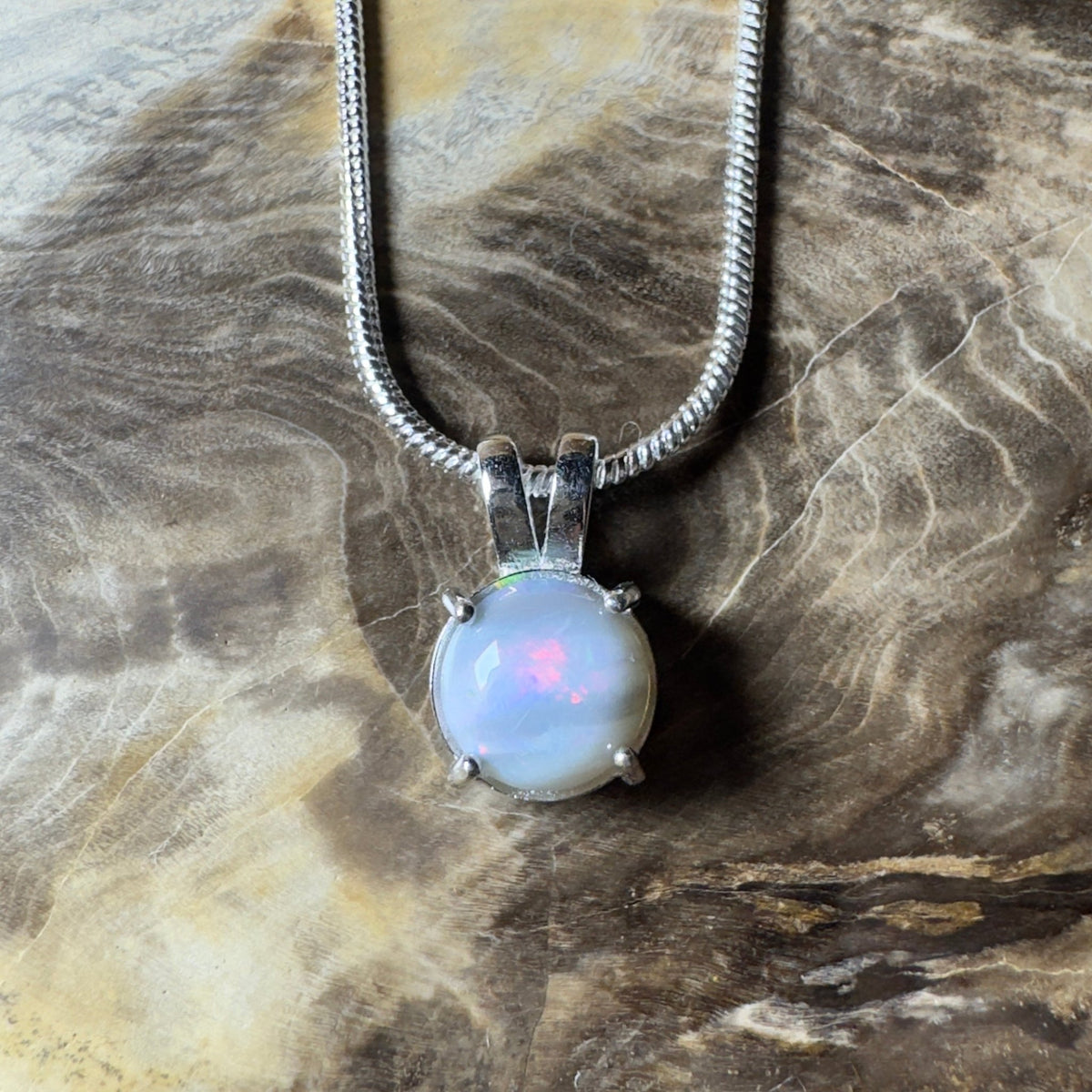 Barossa Mist ~ 1ct Lightning Ridge Opal 925 Silver Pendant