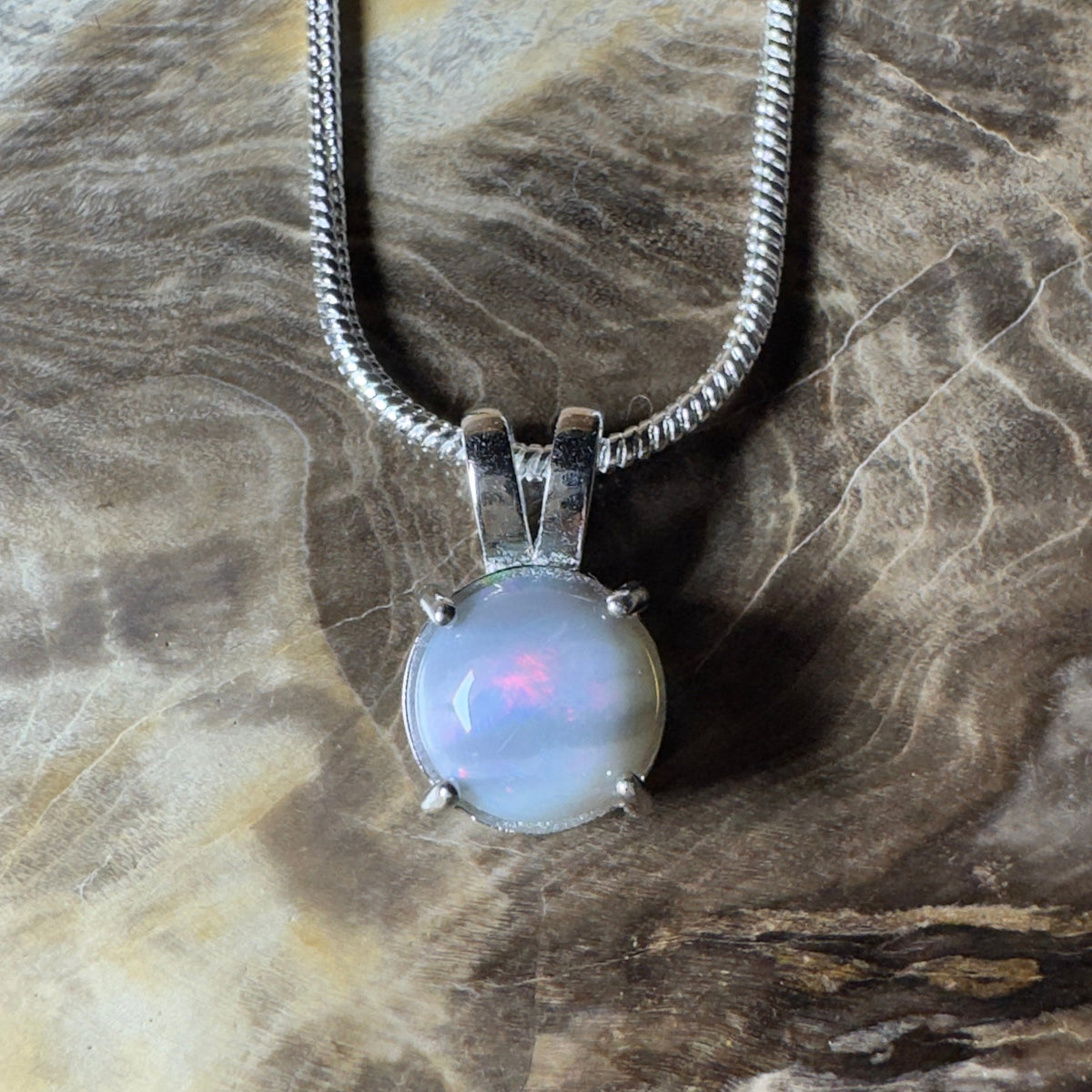 Barossa Mist ~ 1ct Lightning Ridge Opal 925 Silver Pendant