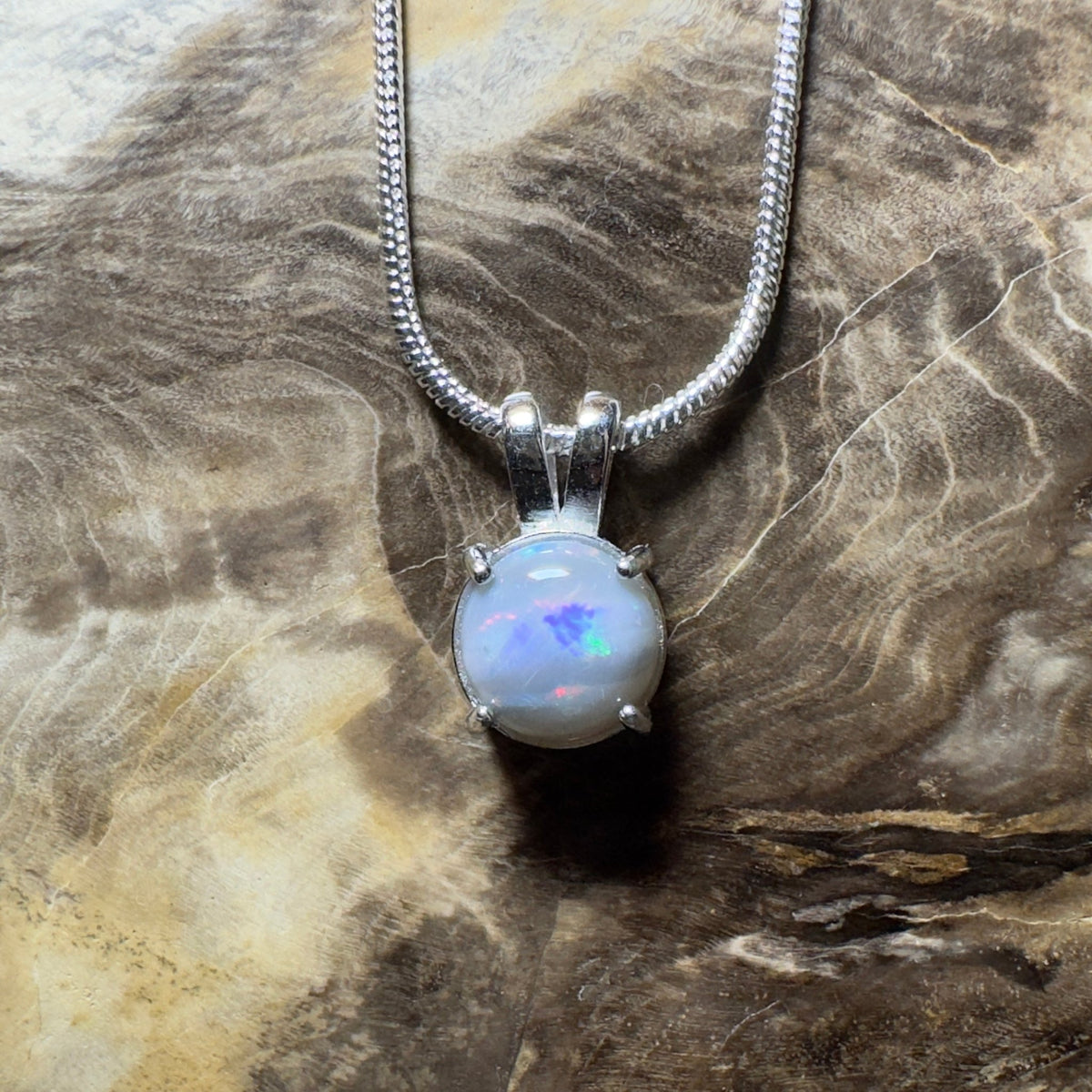Barossa Mist ~ 1ct Lightning Ridge Opal 925 Silver Pendant