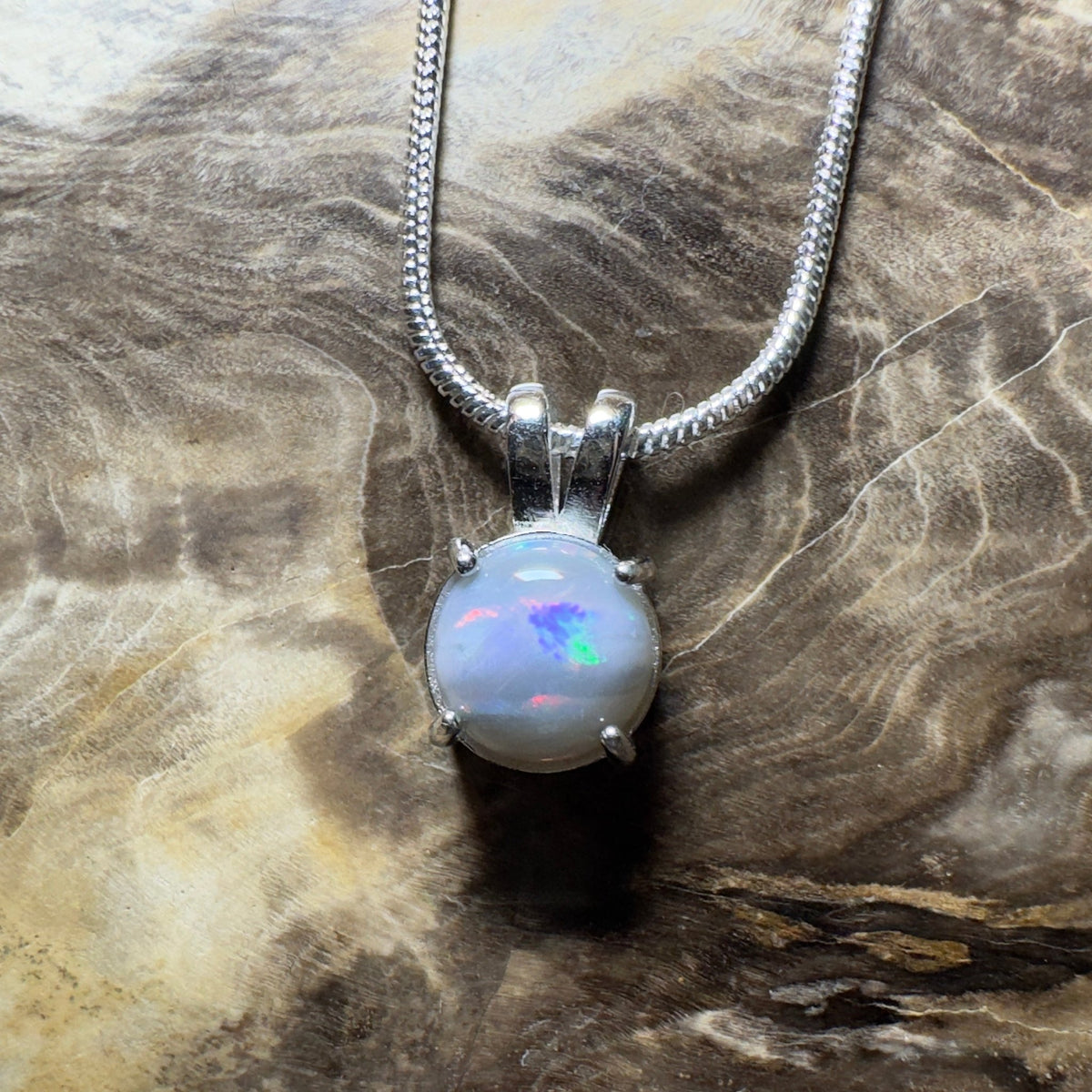 Barossa Mist ~ 1ct Lightning Ridge Opal 925 Silver Pendant