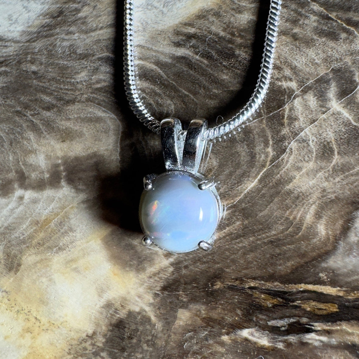 Barossa Mist ~ 1ct Lightning Ridge Opal 925 Silver Pendant