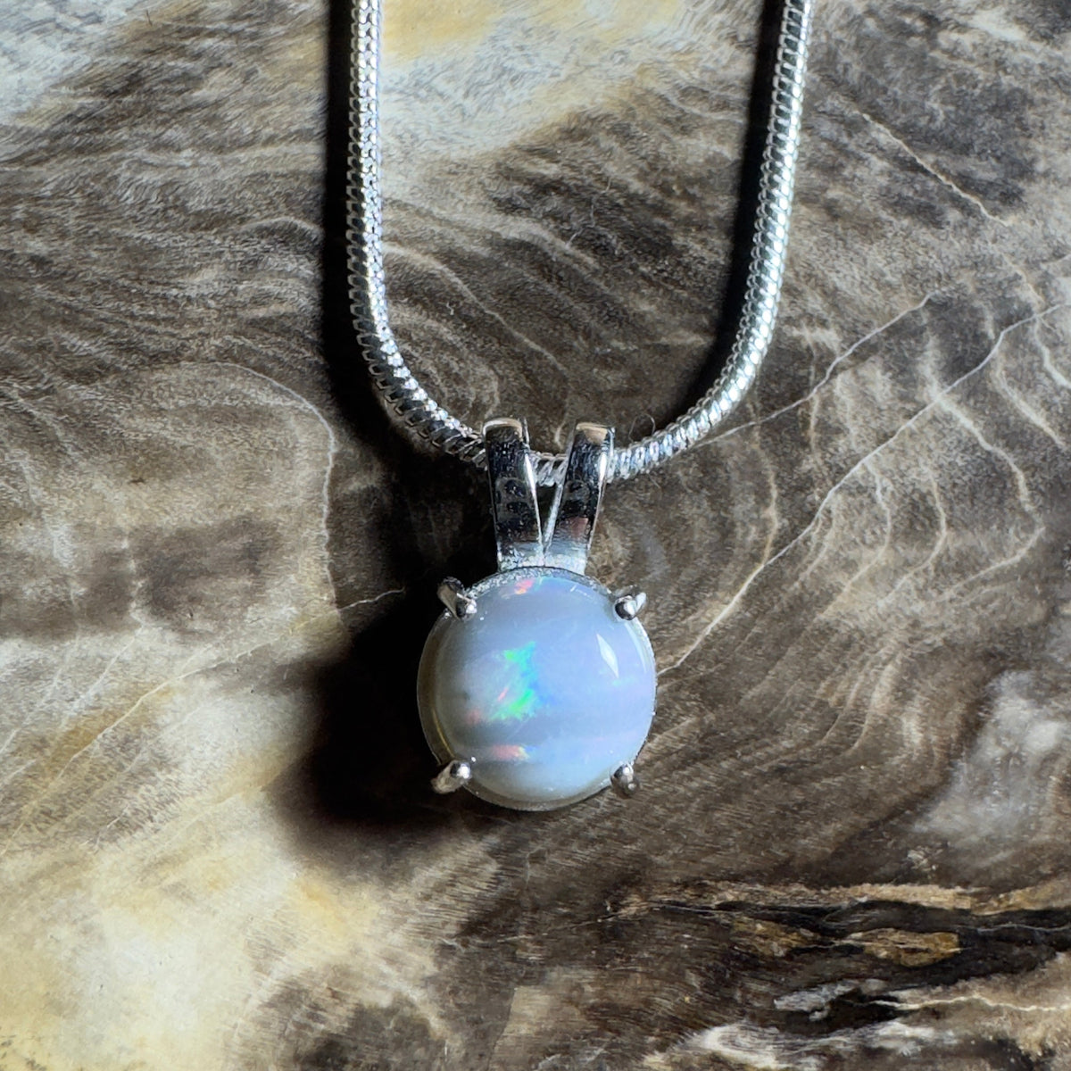 Barossa Mist ~ 1ct Lightning Ridge Opal 925 Silver Pendant