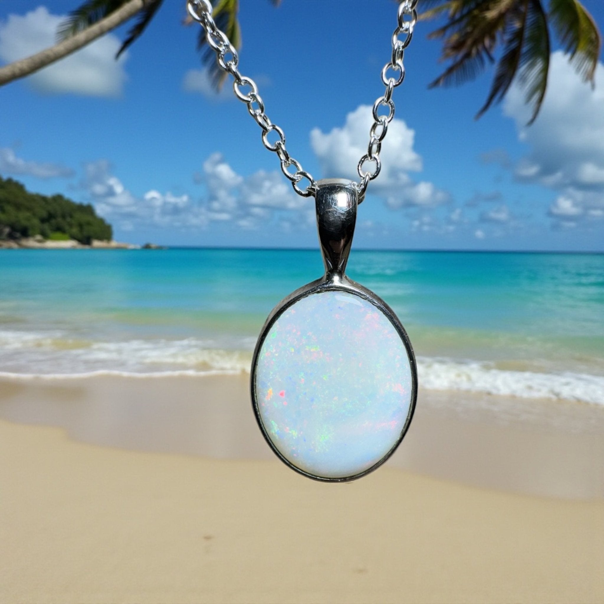 Barrier Range Radiance ~ 1.6ct Coober Pedy Opal 925 Silver Pendant