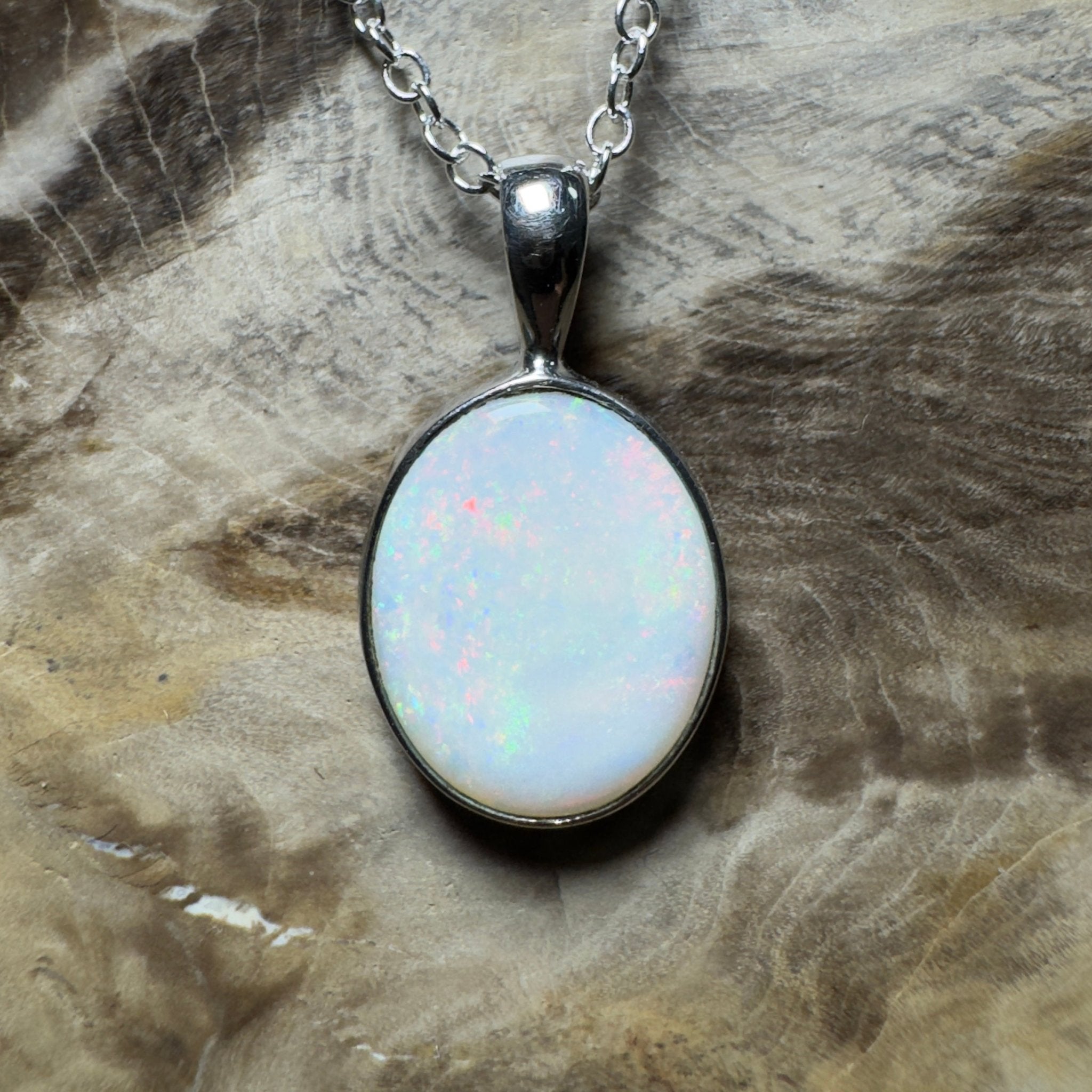 Barrier Range Radiance ~ 1.6ct Coober Pedy Opal 925 Silver Pendant
