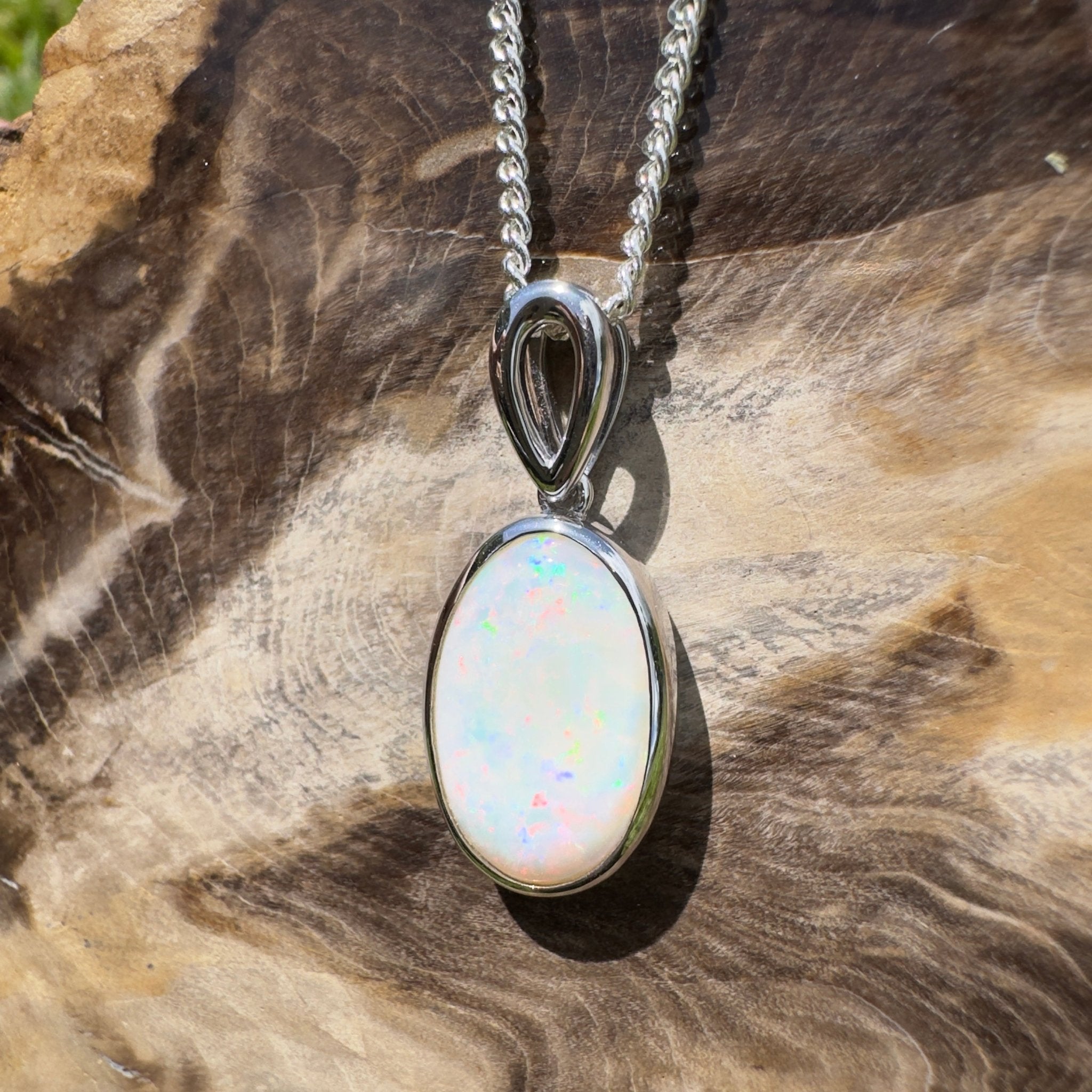 Binalong Light ~3.75ct Coober Pedy Opal 925 Silver Pendant