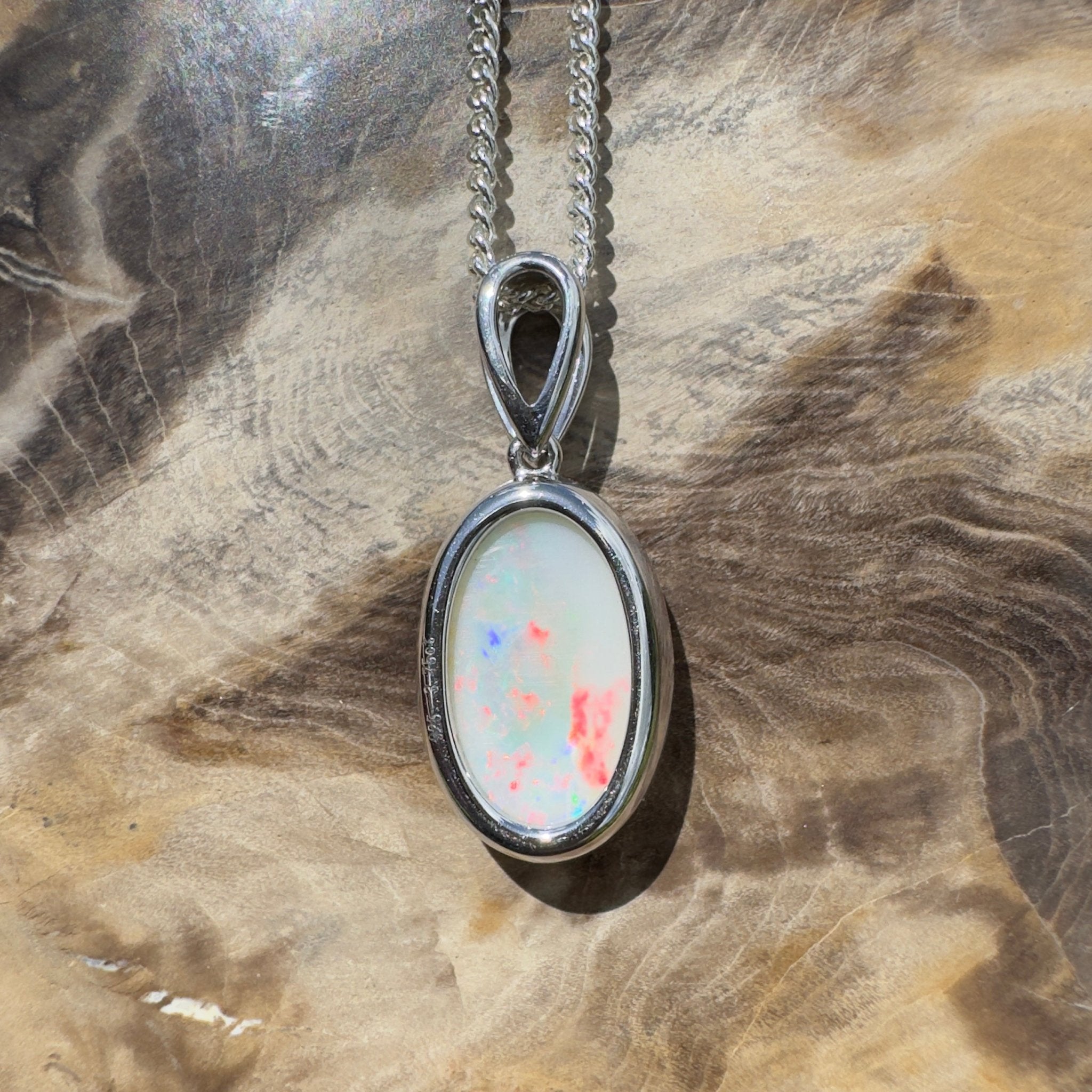 Binalong Light ~3.75ct Coober Pedy Opal 925 Silver Pendant