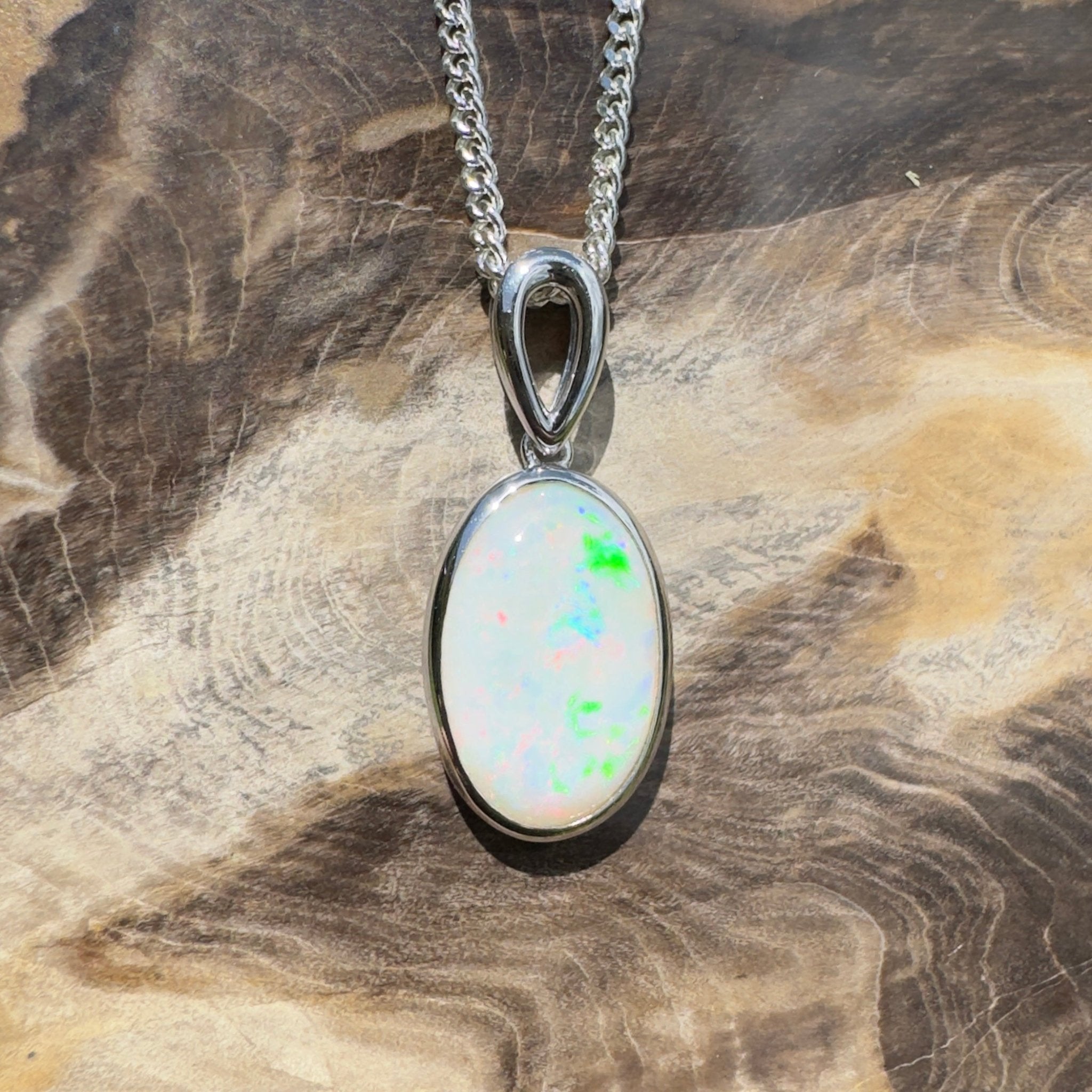 Binalong Light ~3.75ct Coober Pedy Opal 925 Silver Pendant