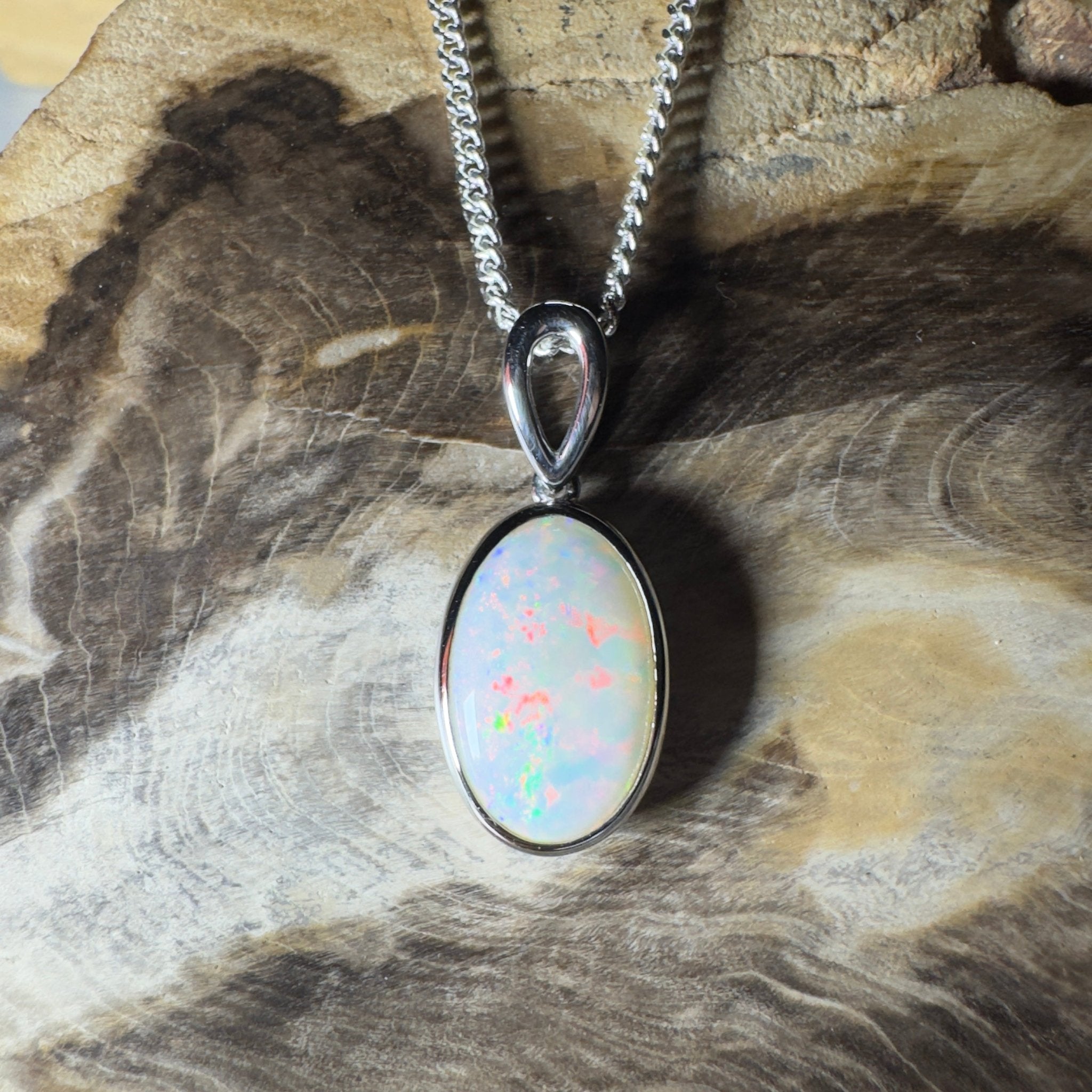 Binalong Light ~3.75ct Coober Pedy Opal 925 Silver Pendant