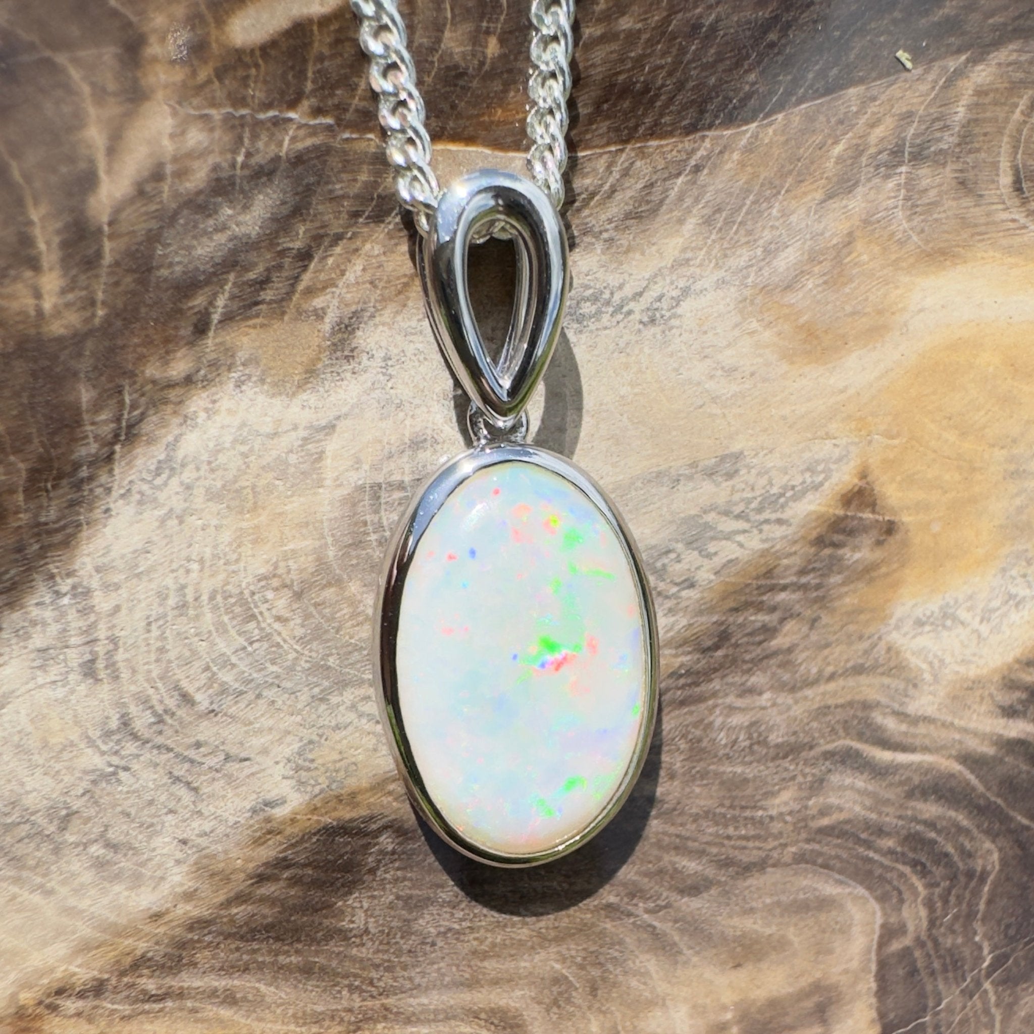 Binalong Light ~3.75ct Coober Pedy Opal 925 Silver Pendant