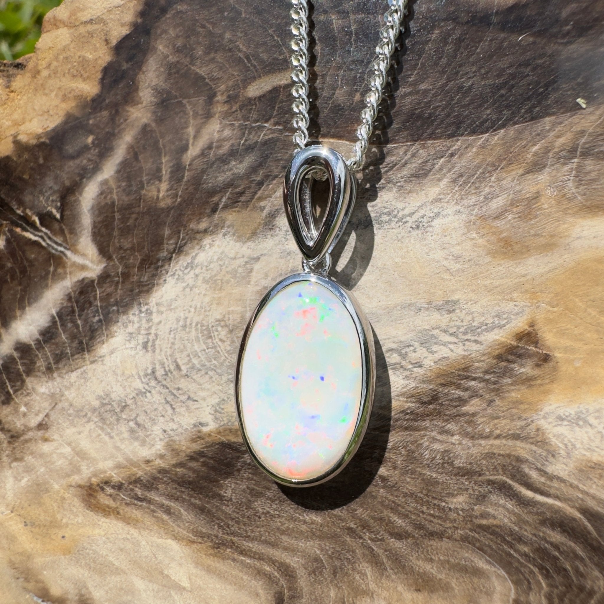 Binalong Light ~3.75ct Coober Pedy Opal 925 Silver Pendant