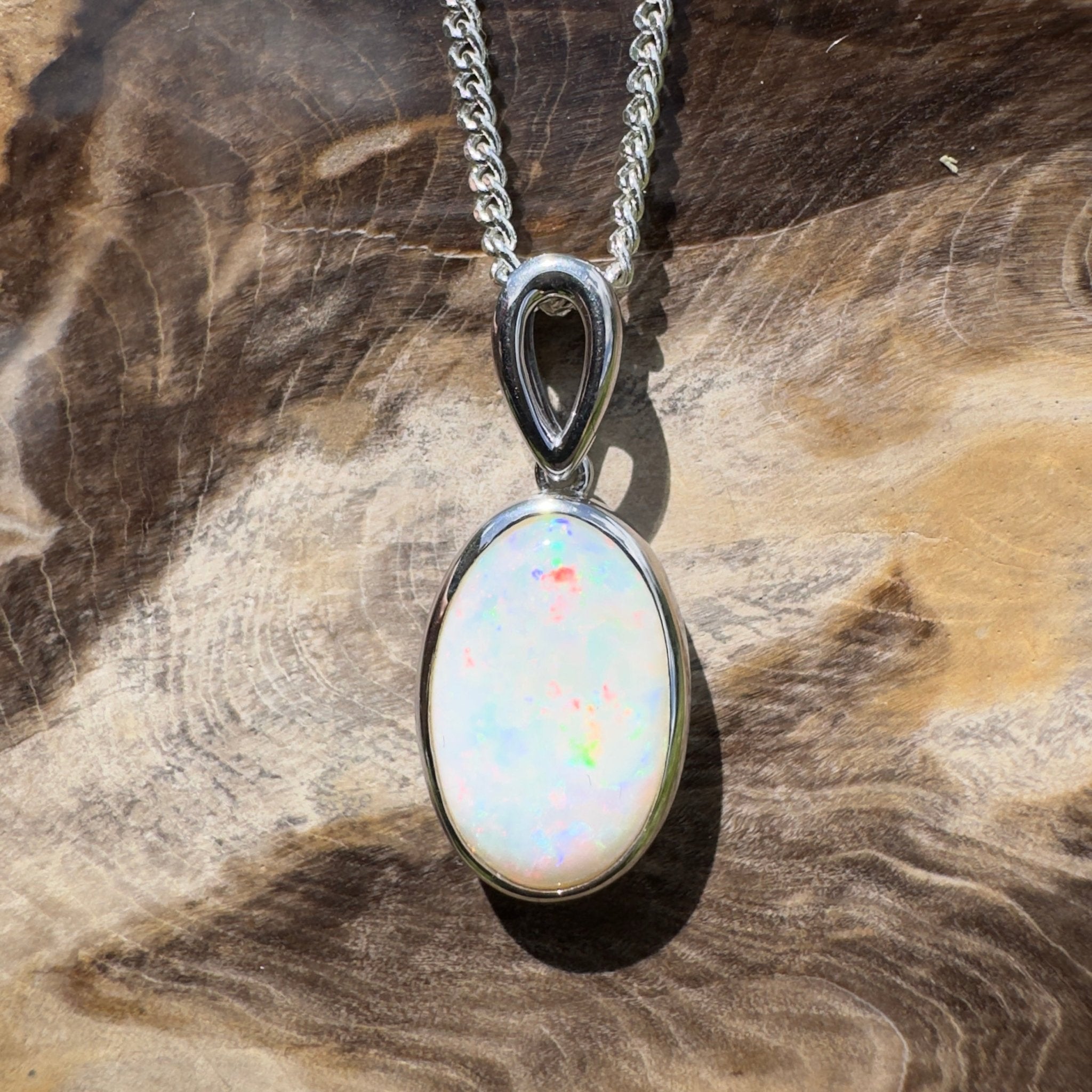 Binalong Light ~3.75ct Coober Pedy Opal 925 Silver Pendant