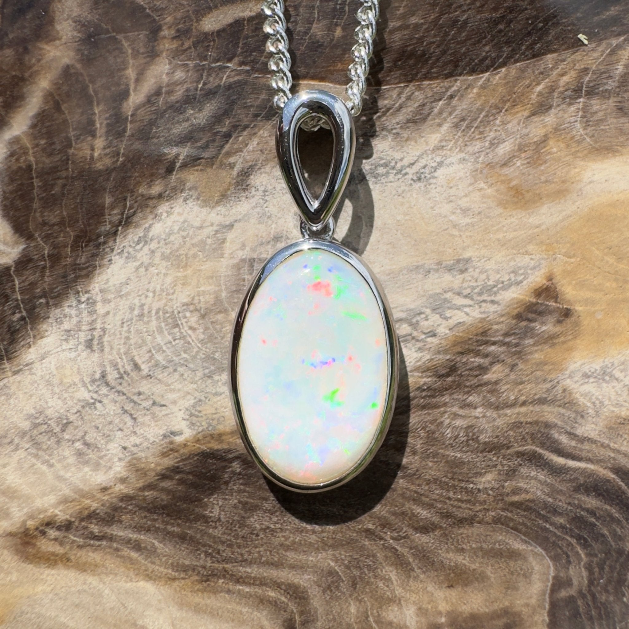 Binalong Light ~3.75ct Coober Pedy Opal 925 Silver Pendant