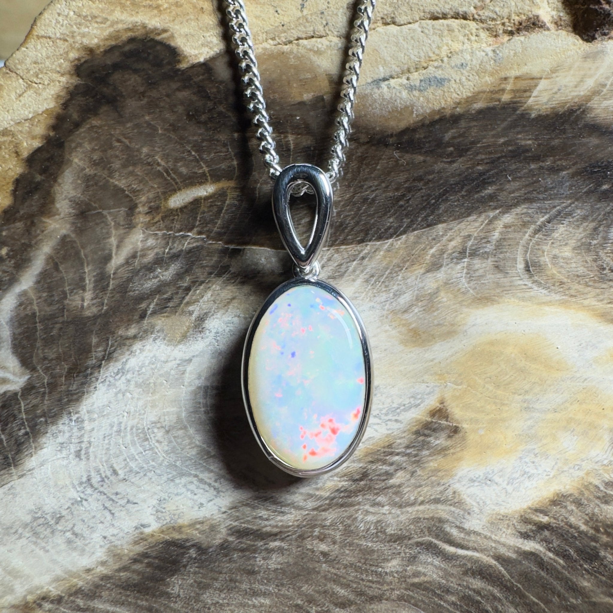 Binalong Light ~3.75ct Coober Pedy Opal 925 Silver Pendant