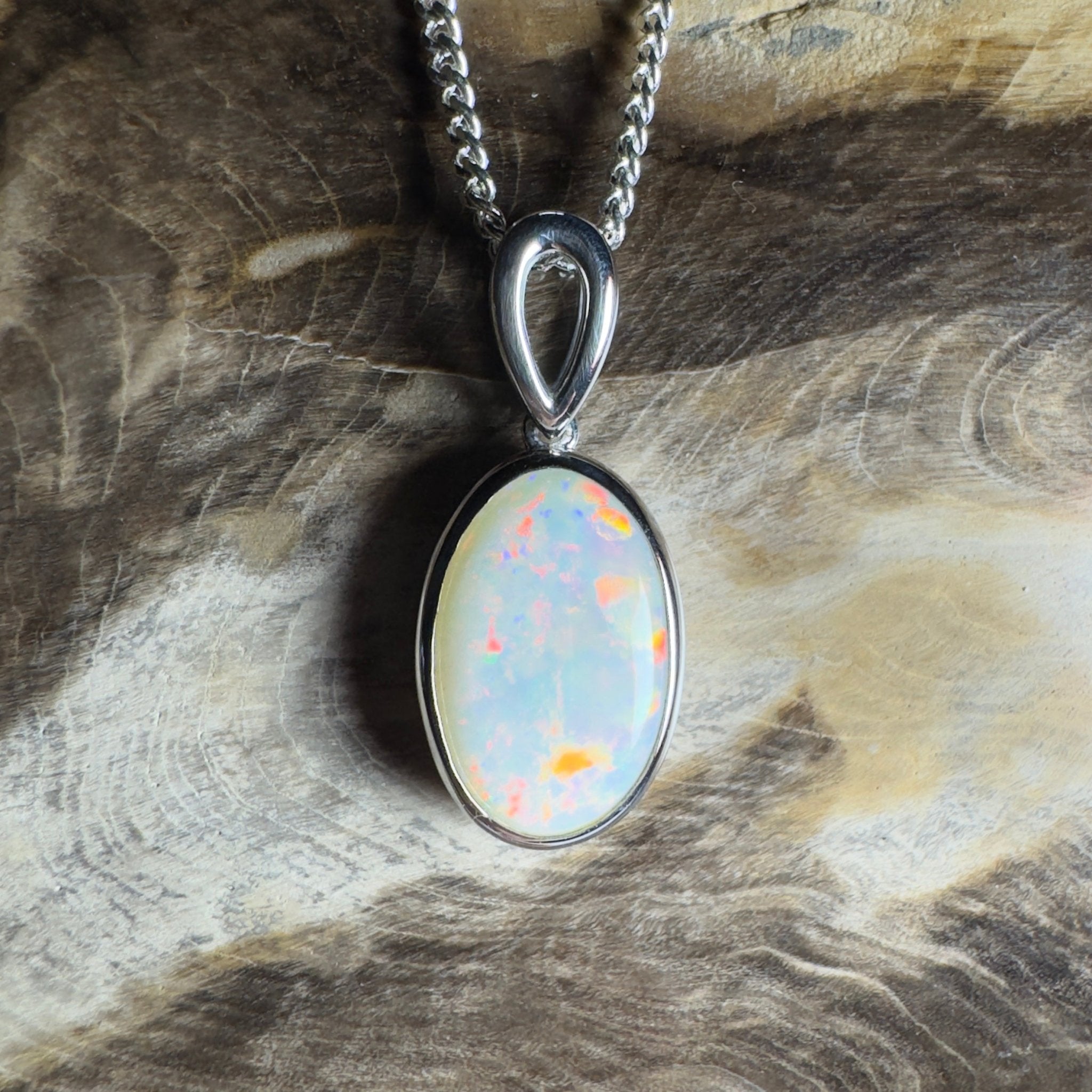 Binalong Light ~3.75ct Coober Pedy Opal 925 Silver Pendant