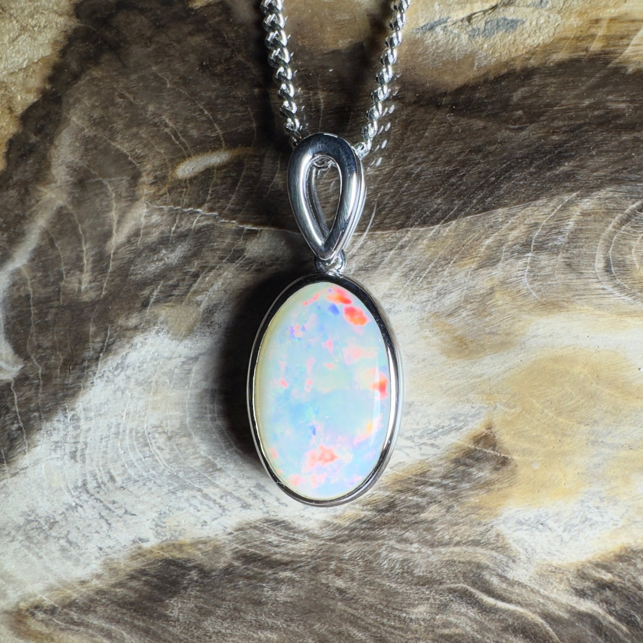 Binalong Light ~3.75ct Coober Pedy Opal 925 Silver Pendant