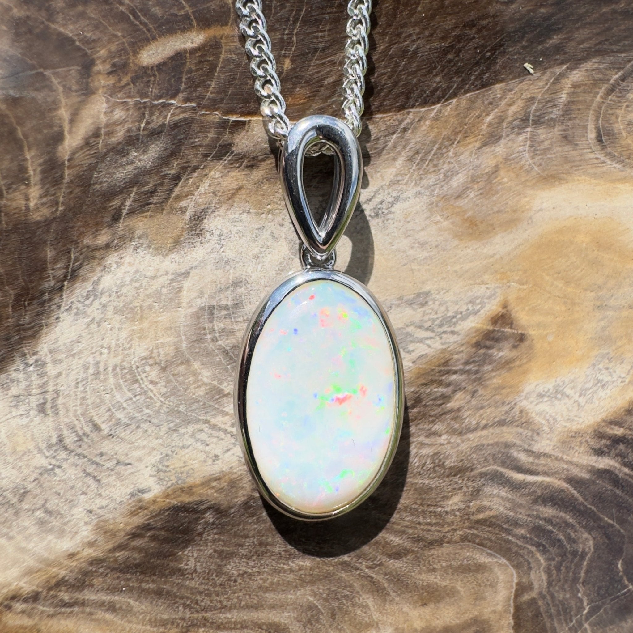 Binalong Light ~3.75ct Coober Pedy Opal 925 Silver Pendant