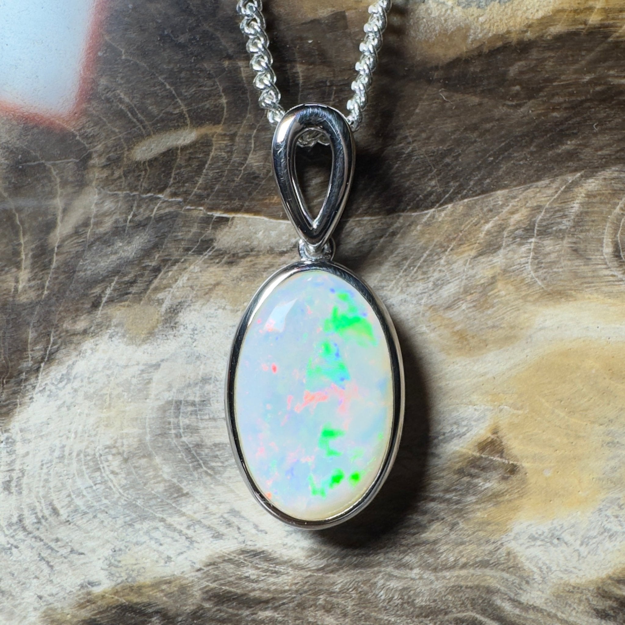 Binalong Light ~3.75ct Coober Pedy Opal 925 Silver Pendant