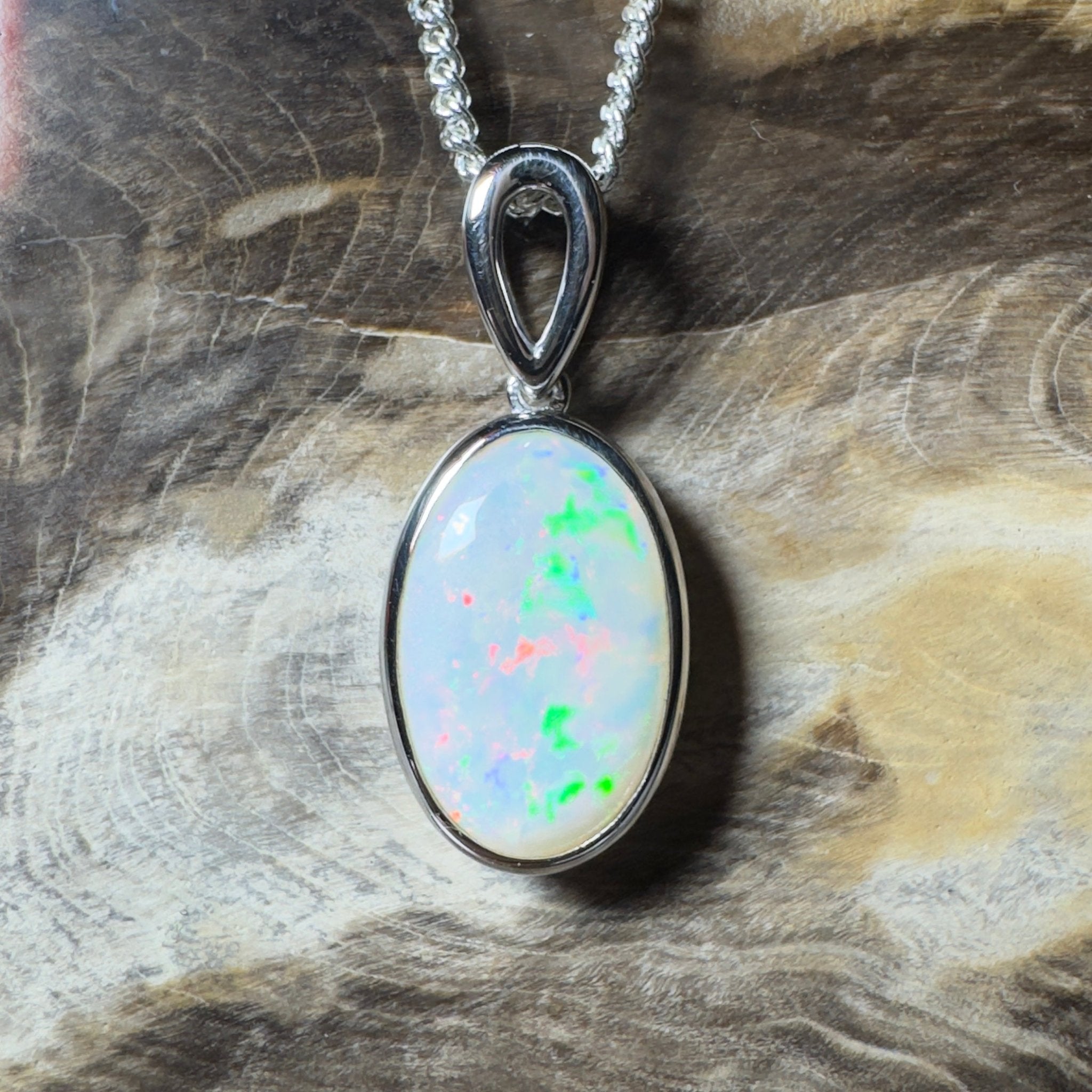Binalong Light ~3.75ct Coober Pedy Opal 925 Silver Pendant