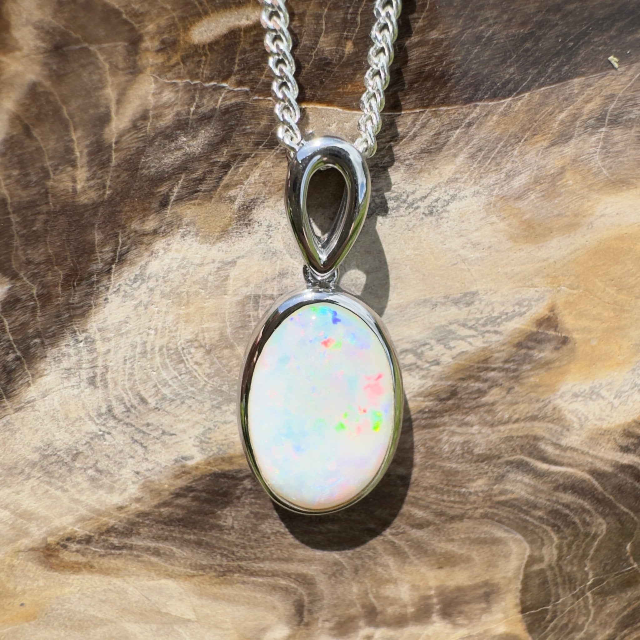 Binalong Light ~3.75ct Coober Pedy Opal 925 Silver Pendant