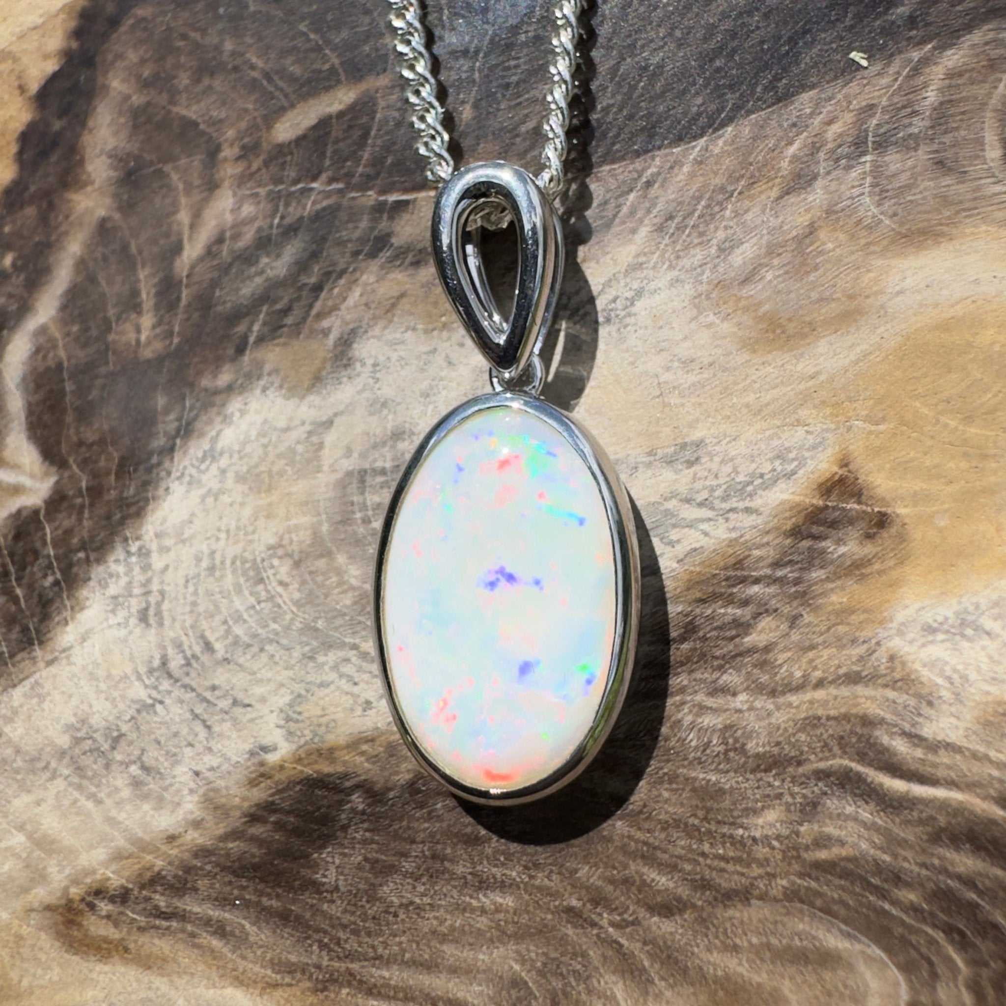 Binalong Light ~3.75ct Coober Pedy Opal 925 Silver Pendant