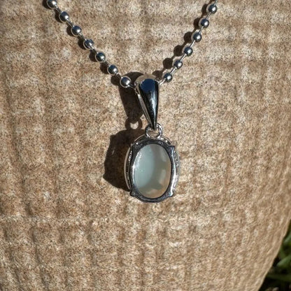 ‘Blue Sky' ~ Handcrafted 1.4ct Solid Lightning Ridge Opal 925 Sterling Silver Pendant Necklace