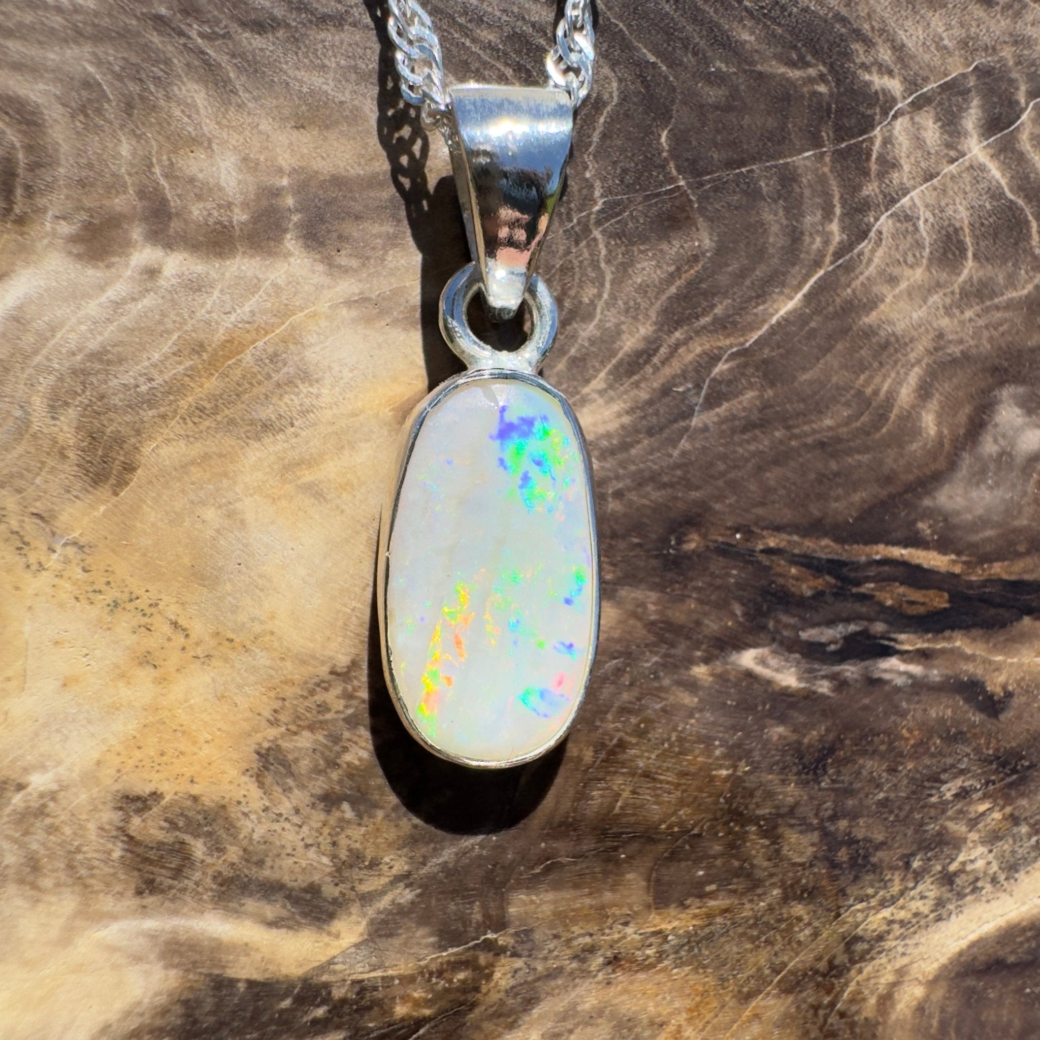 Boodjamulla Mist – 2.6ct Lightning Ridge Opal Pendant