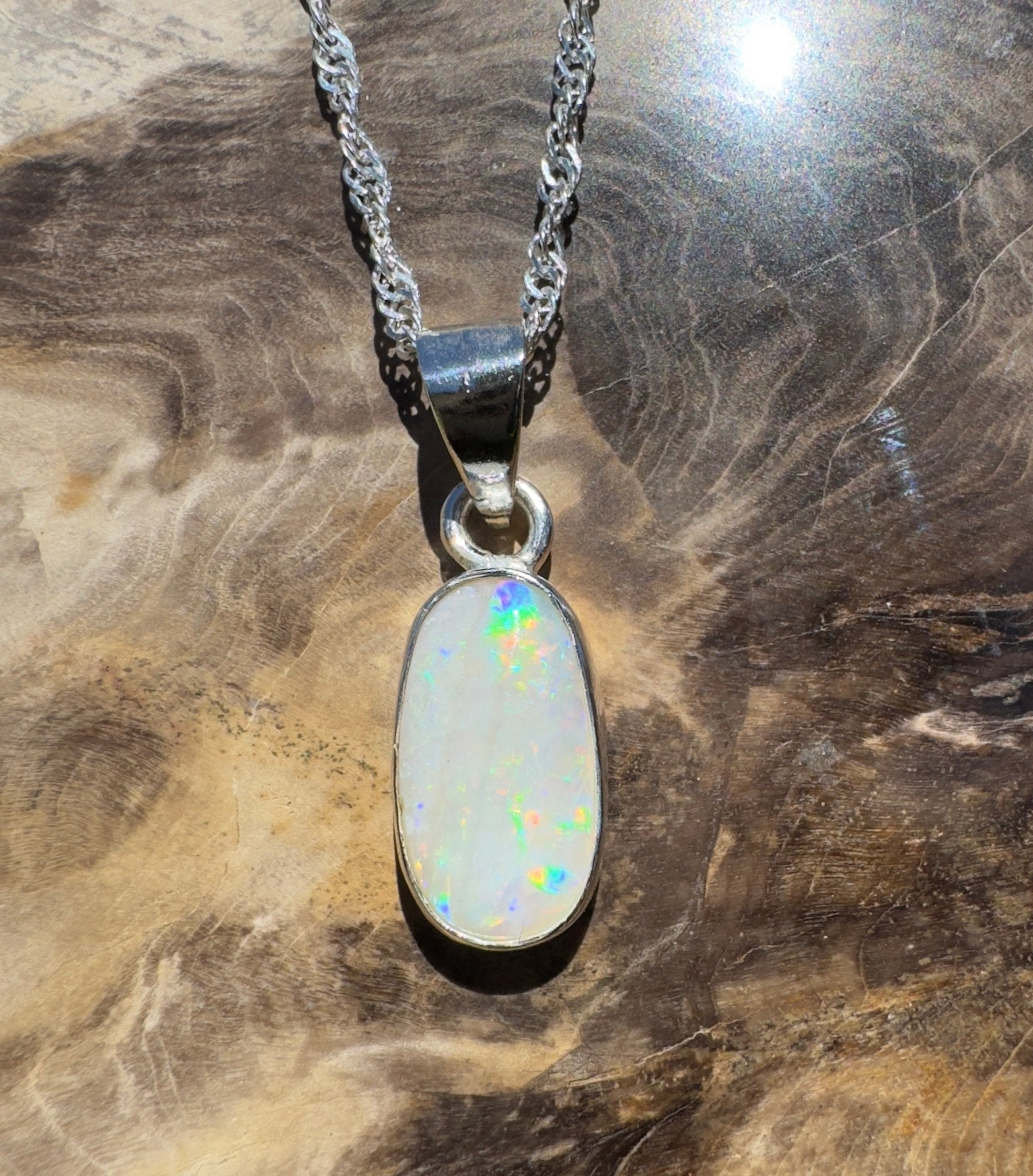 Boodjamulla Mist – 2.6ct Lightning Ridge Opal Pendant