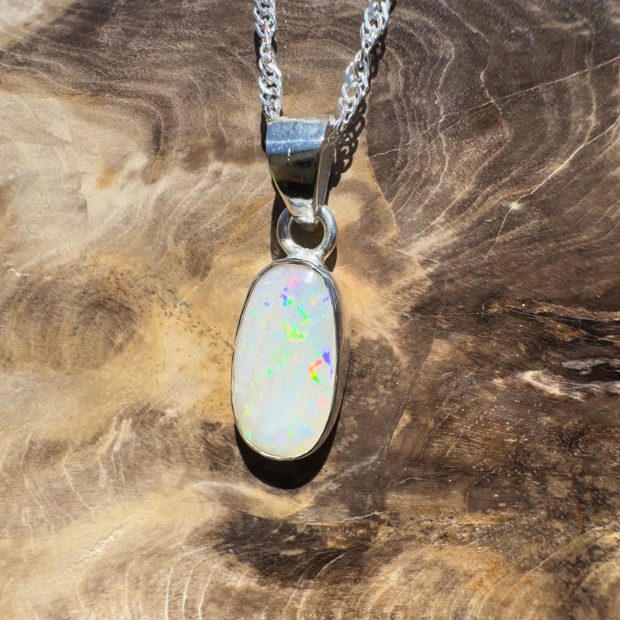 Boodjamulla Mist – 2.6ct Lightning Ridge Opal Pendant