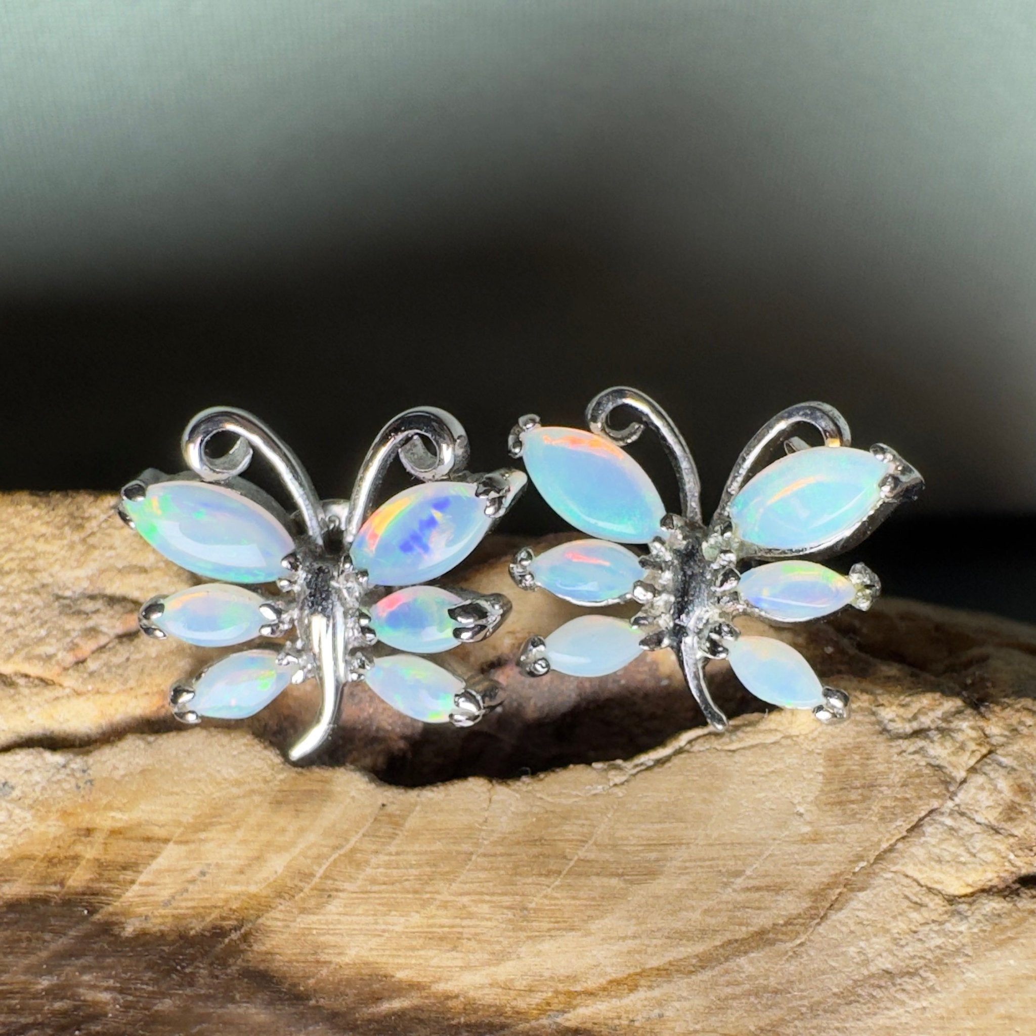 Breakaway Lightfall - 2.4ct Coober Pedy Opal 925 Silver Earrings