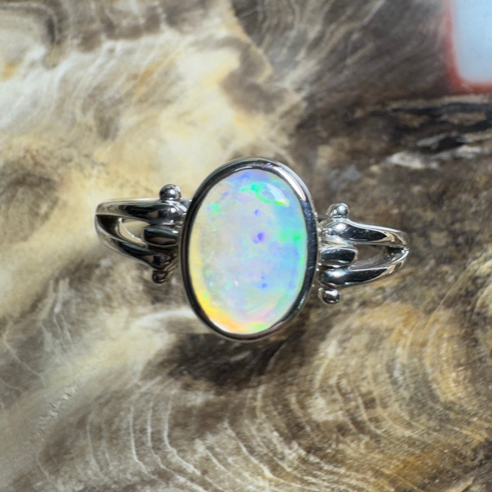 Breakaways Mirage ~ 0.76ct Solid Coober Pedy Opal 925 Silver Ring