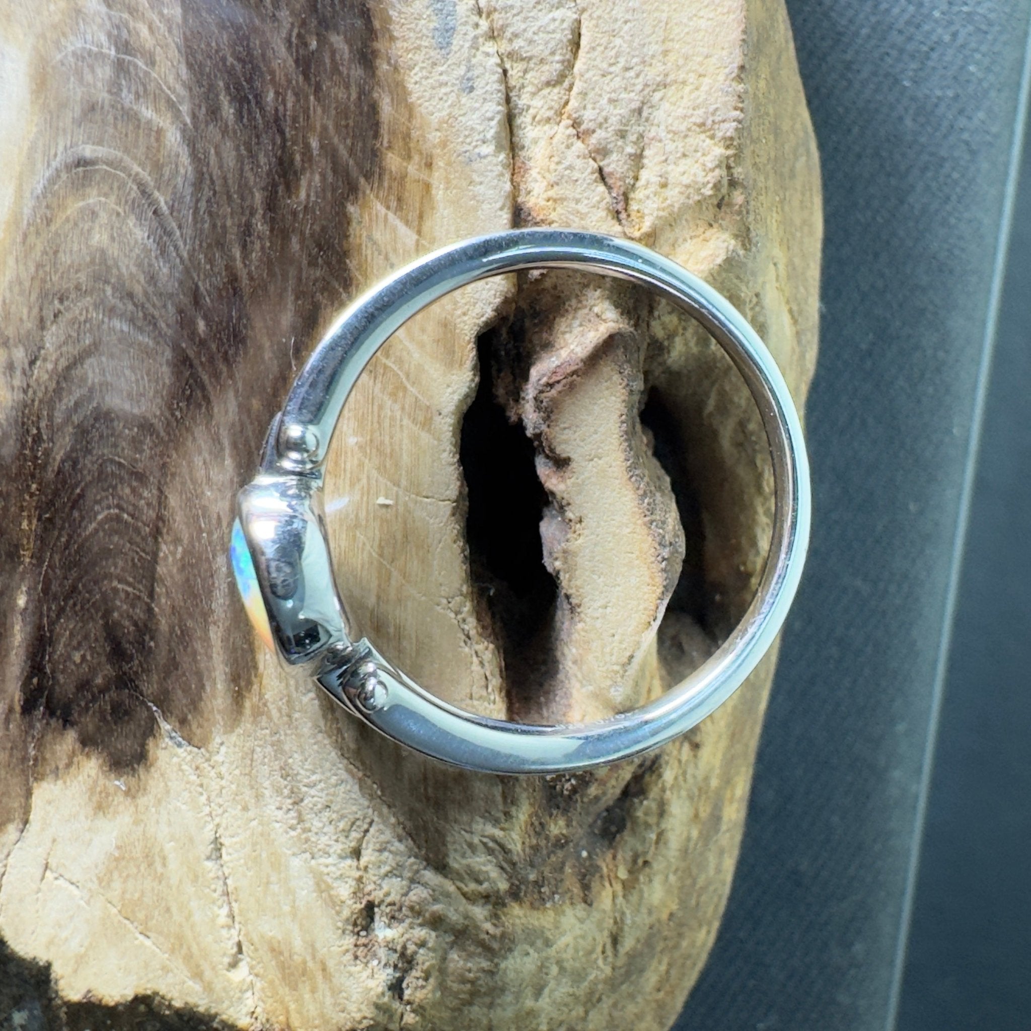 Breakaways Mirage ~ 0.76ct Solid Coober Pedy Opal 925 Silver Ring