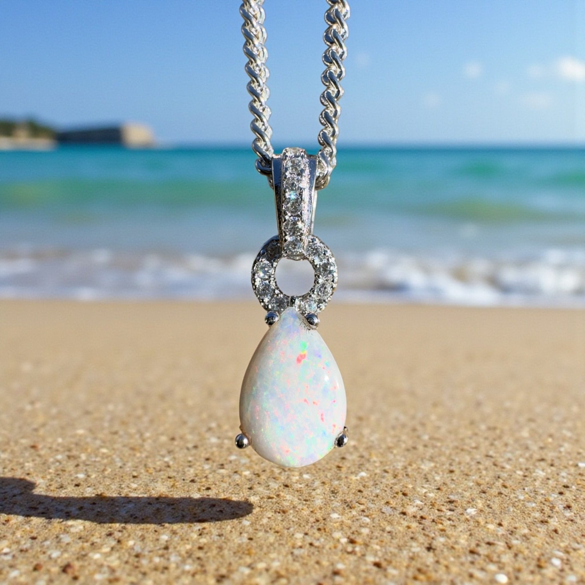 Breakaways Veil ~ 0.8ct Coober Pedy Opal 925 Silver Pendant