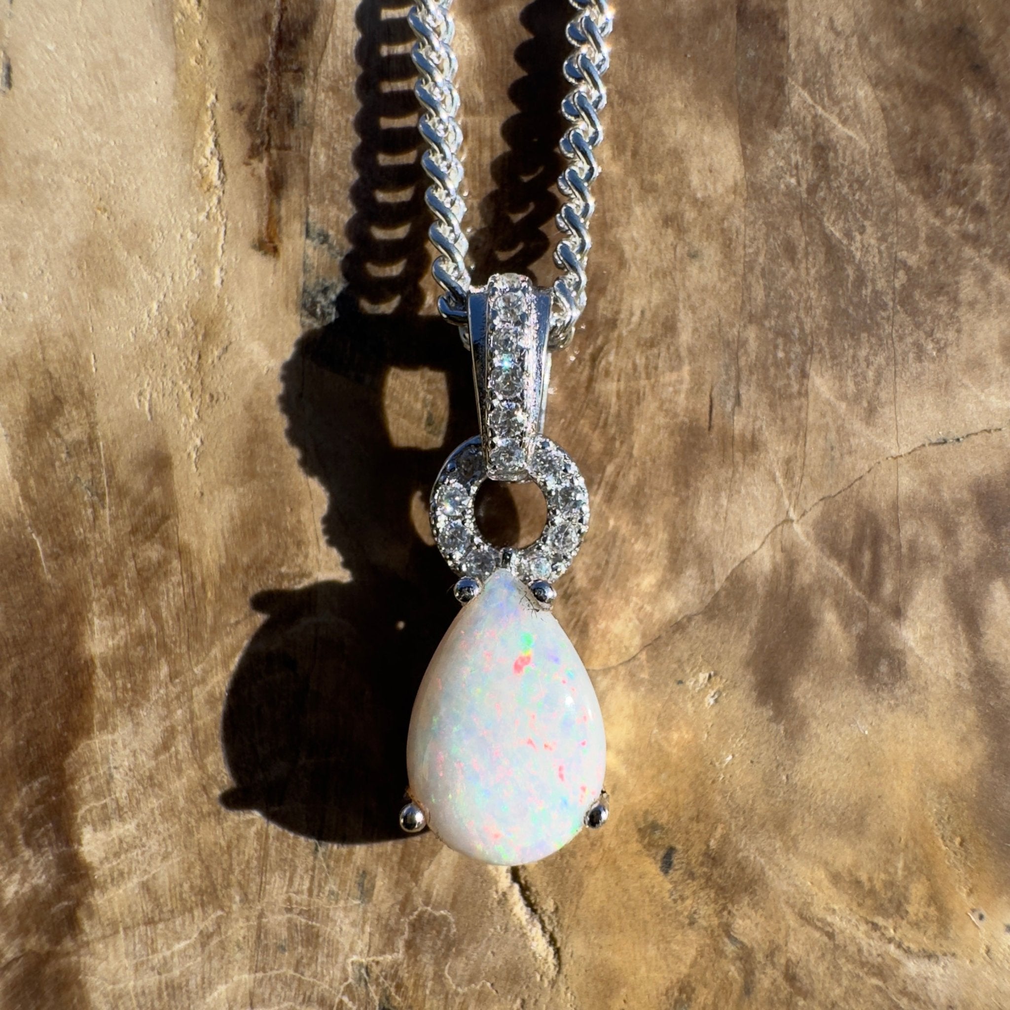 Breakaways Veil ~ 0.8ct Coober Pedy Opal 925 Silver Pendant