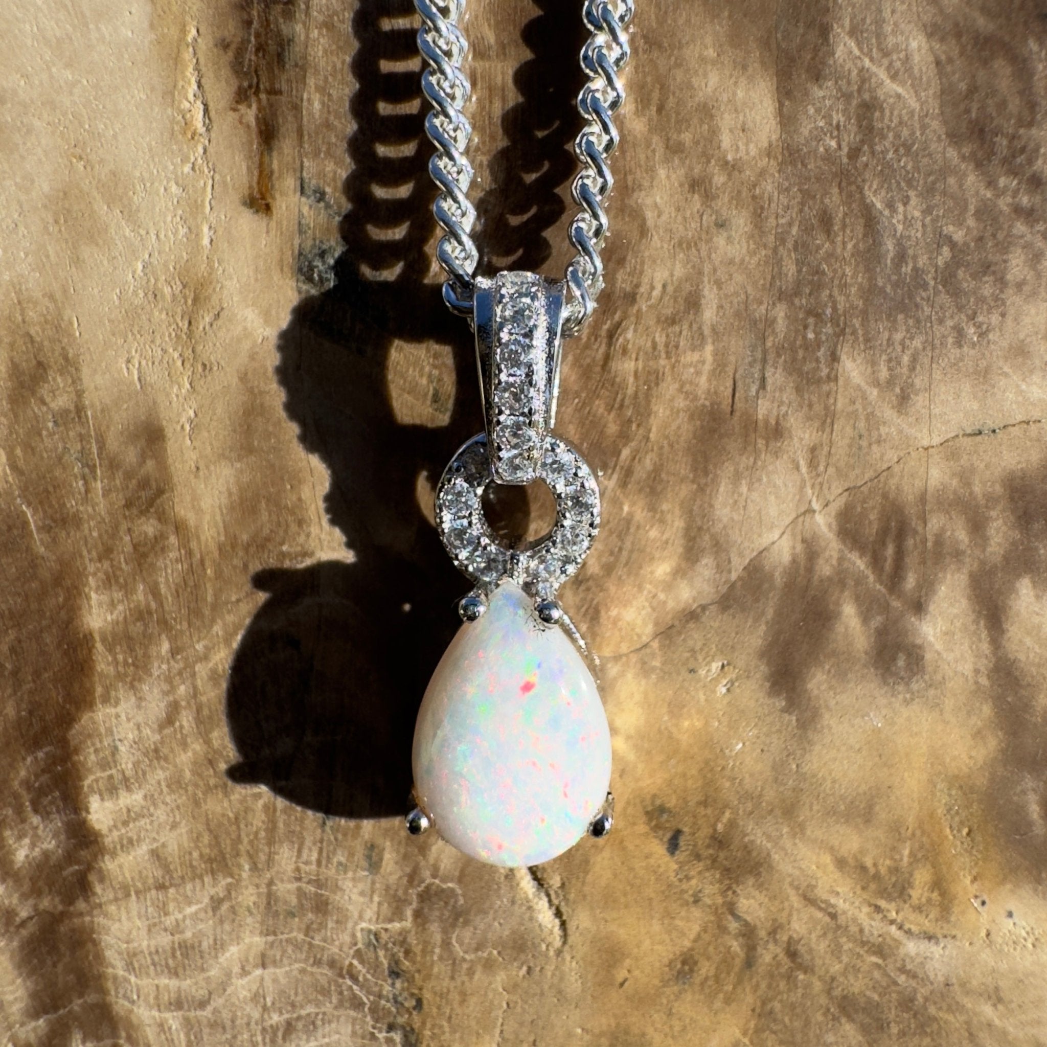 Breakaways Veil ~ 0.8ct Coober Pedy Opal 925 Silver Pendant