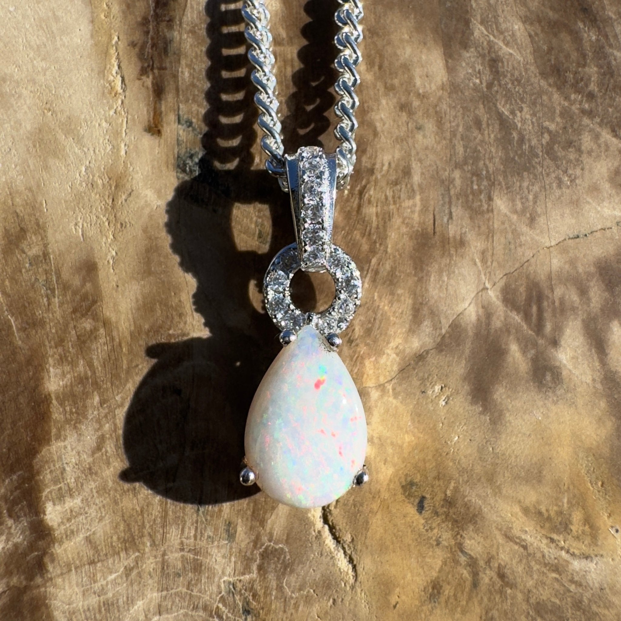 Breakaways Veil ~ 0.8ct Coober Pedy Opal 925 Silver Pendant