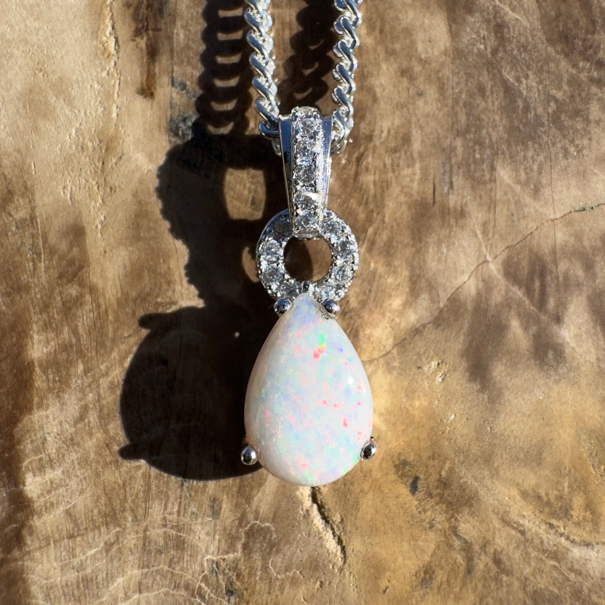 Breakaways Veil ~ 0.8ct Coober Pedy Opal 925 Silver Pendant