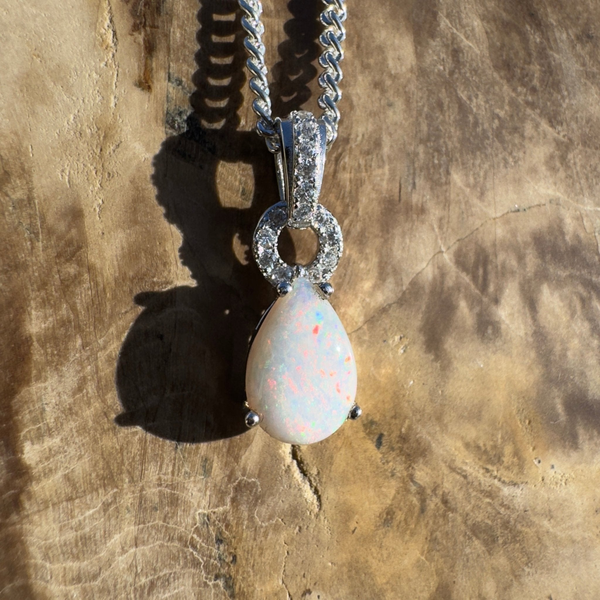 Breakaways Veil ~ 0.8ct Coober Pedy Opal 925 Silver Pendant