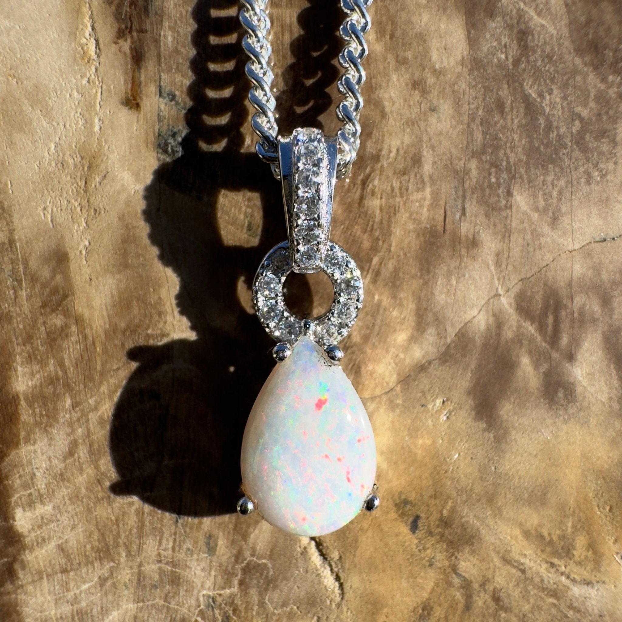 Breakaways Veil ~ 0.8ct Coober Pedy Opal 925 Silver Pendant