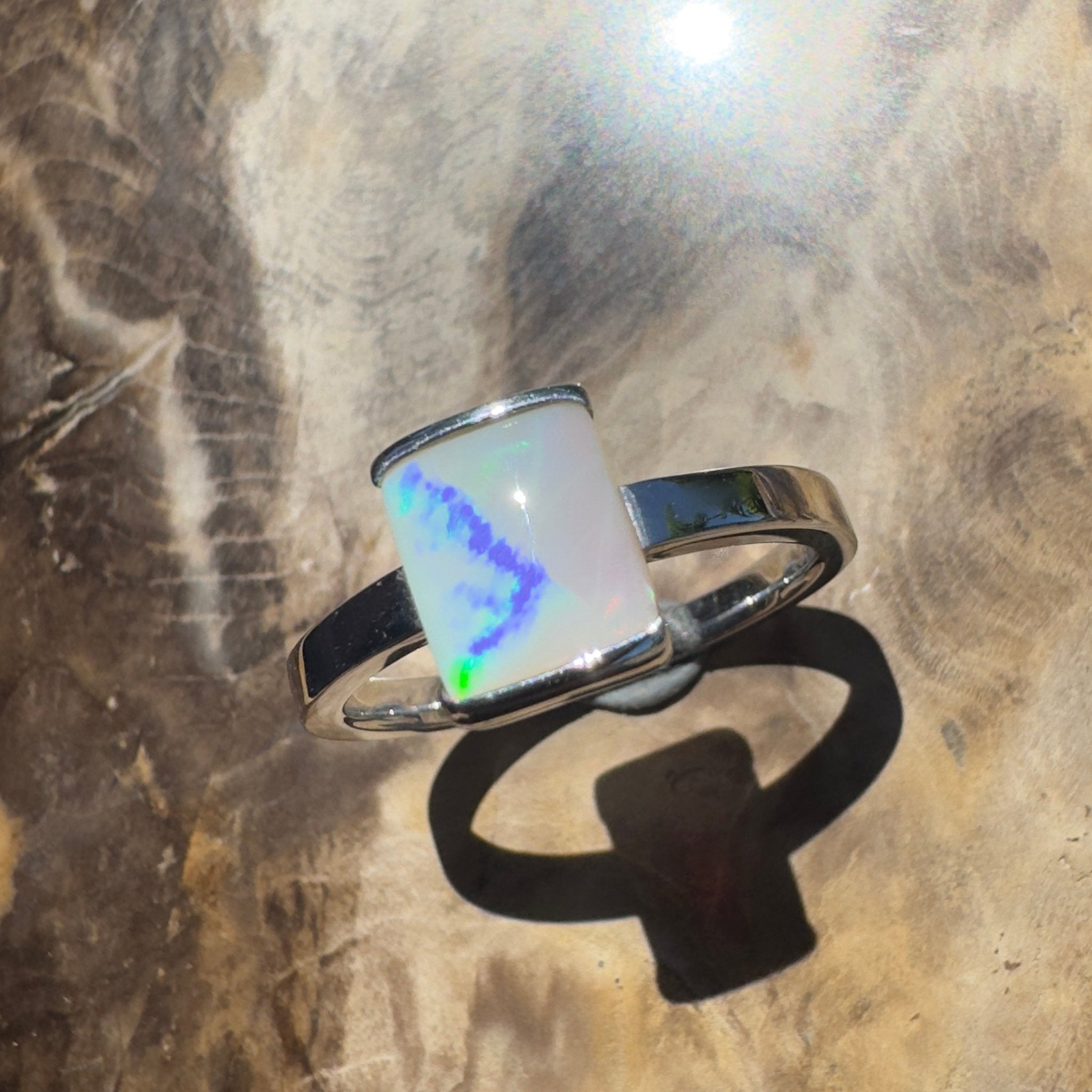 Broken Hill Aurora – 1ct Lightning Ridge Opal 925 Silver Ring