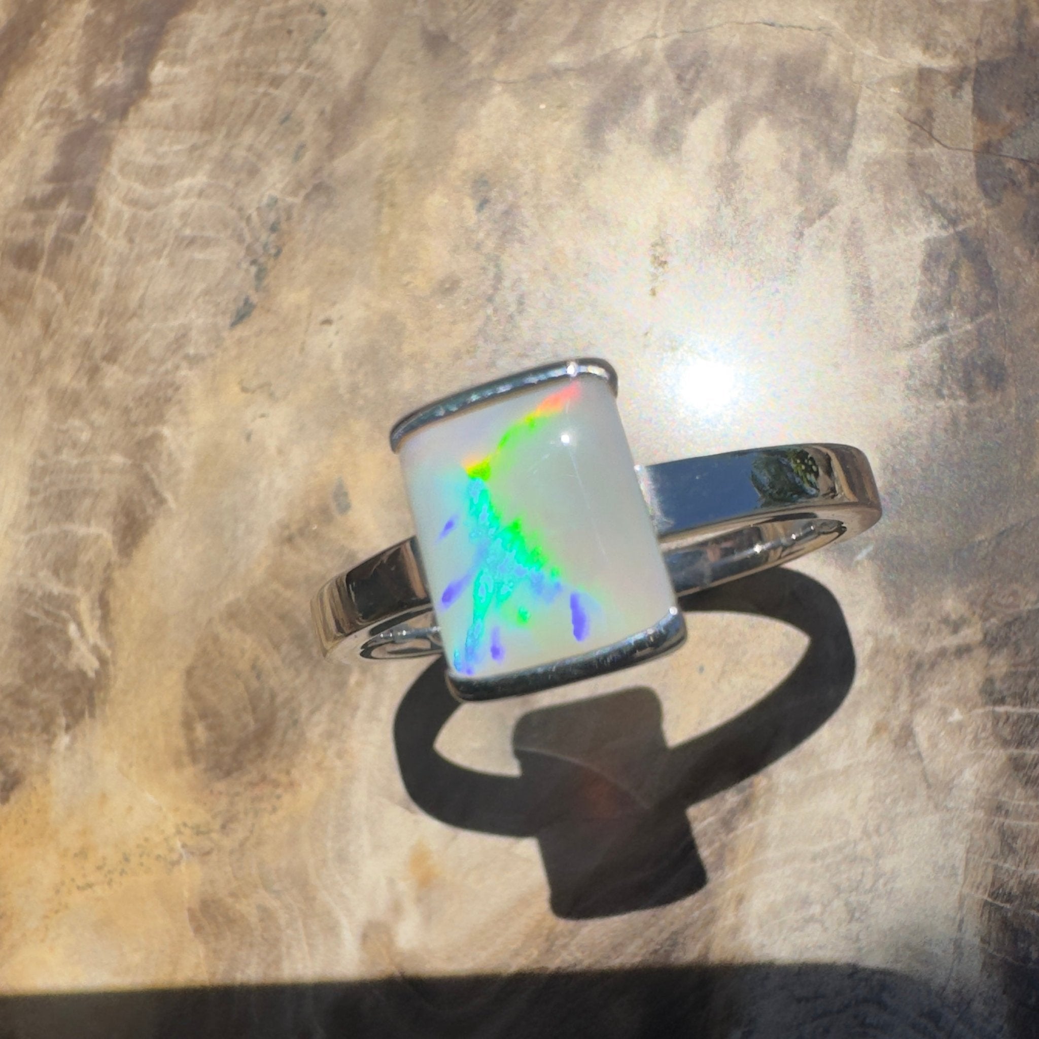 Broken Hill Aurora – 1ct Lightning Ridge Opal 925 Silver Ring