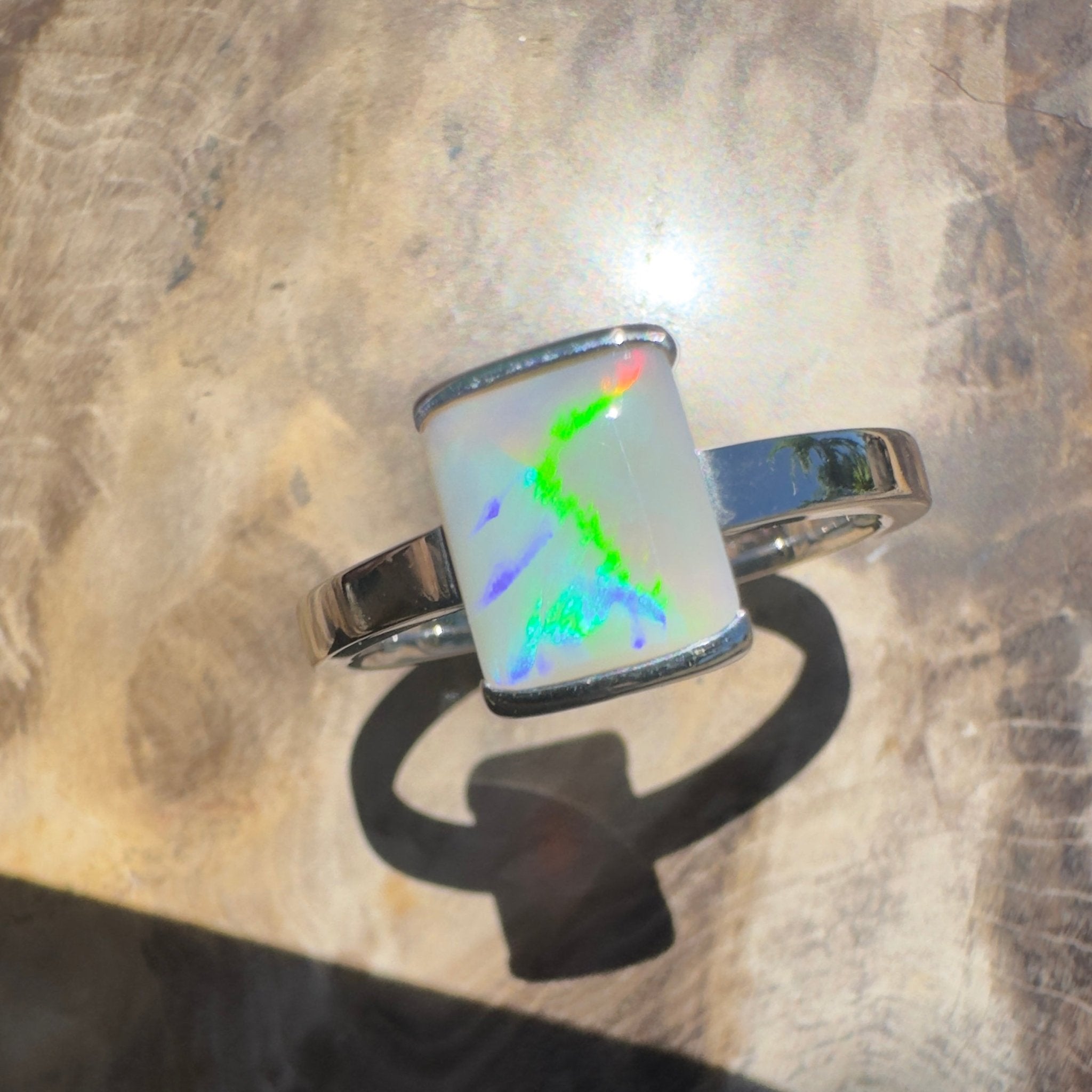 Broken Hill Aurora – 1ct Lightning Ridge Opal 925 Silver Ring
